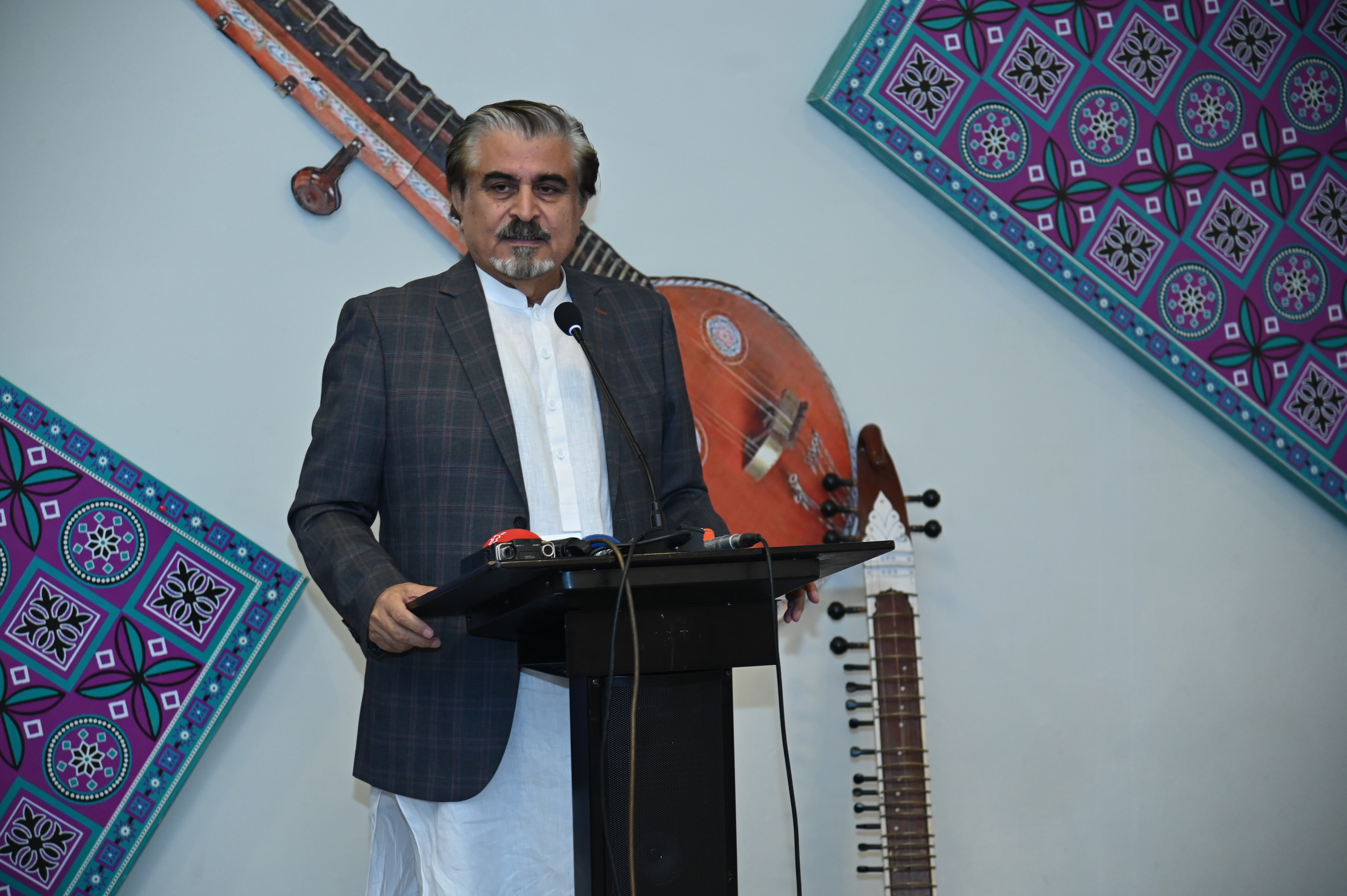 Syed Jamal Shah: a care-taker Federal Minister of National Heritage & Culture Division at an inauguration ceremony of national Music academy at PNCA