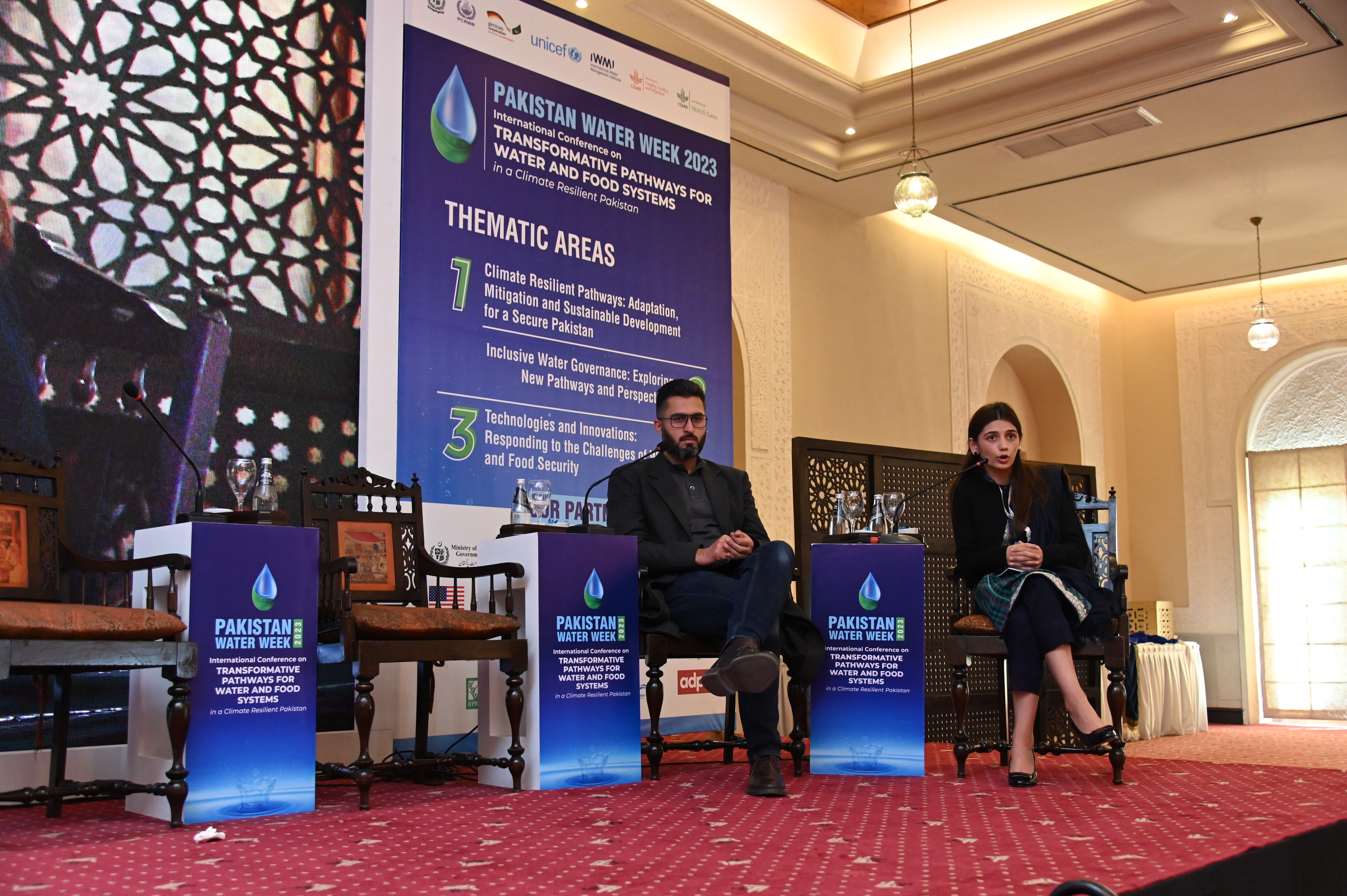 the event organizers and moderators of an International Conference & National Workshop on "PAKISTAN WATER WEEK 2023:TRANSFORMATIVE PATHWAYS FOR WATER AND FOOD SYSTEM"