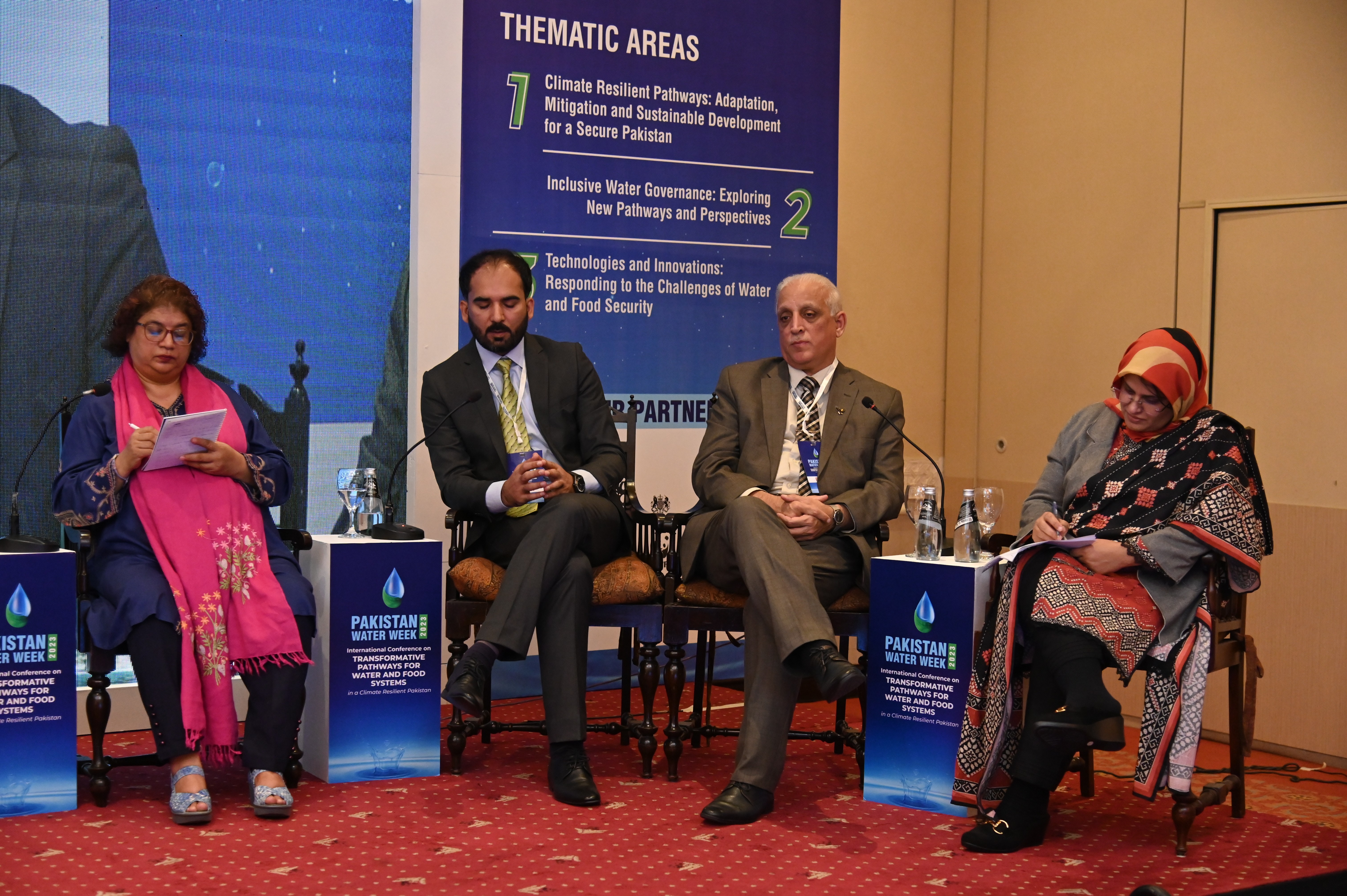 the penal discussion at an International Conference & National Workshop on "PAKISTAN WATER WEEK 2023:TRANSFORMATIVE PATHWAYS FOR WATER AND FOOD SYSTEM"