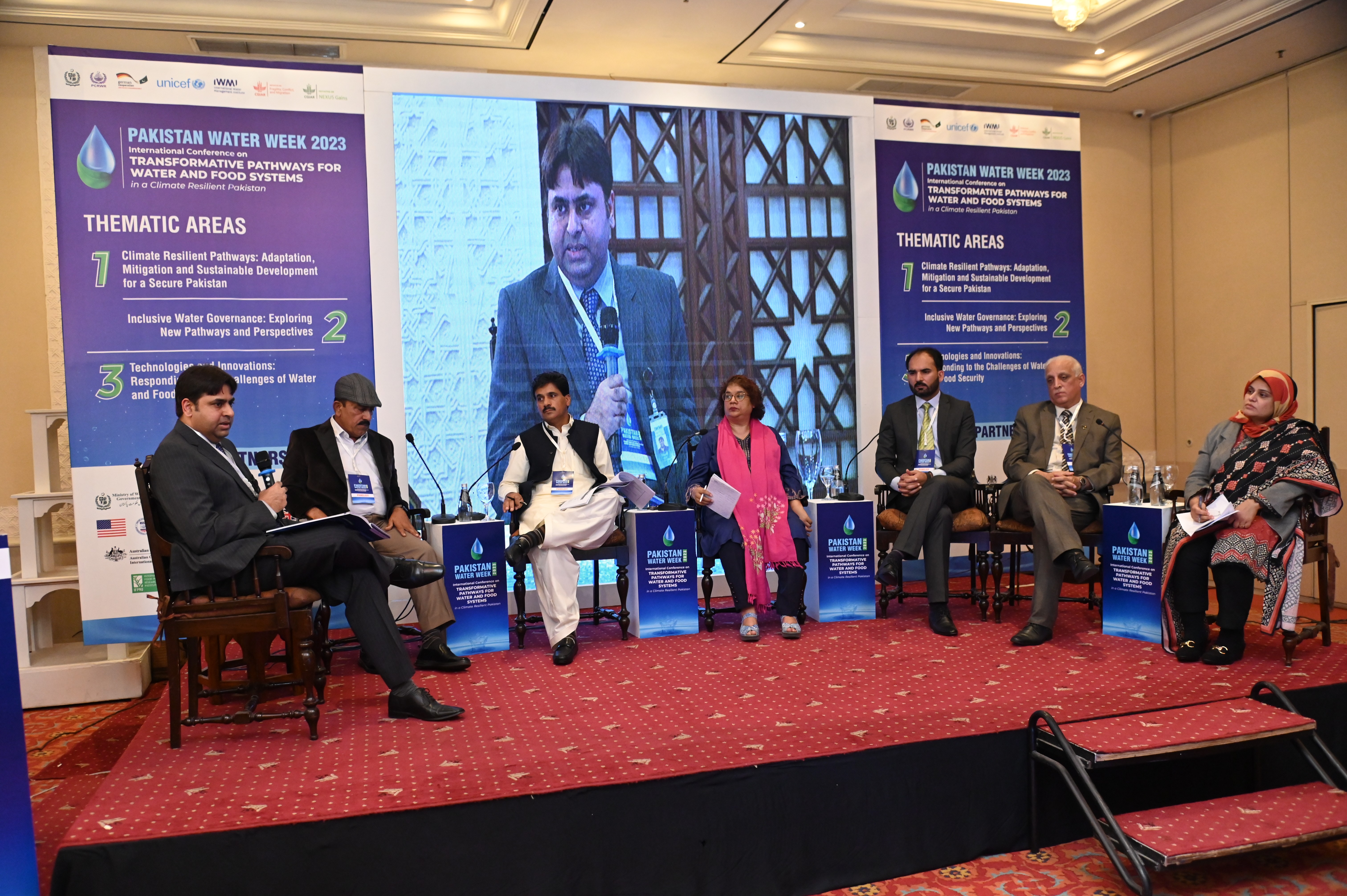 the penal discussion at an International Conference & National Workshop on "PAKISTAN WATER WEEK 2023:TRANSFORMATIVE PATHWAYS FOR WATER AND FOOD SYSTEM"