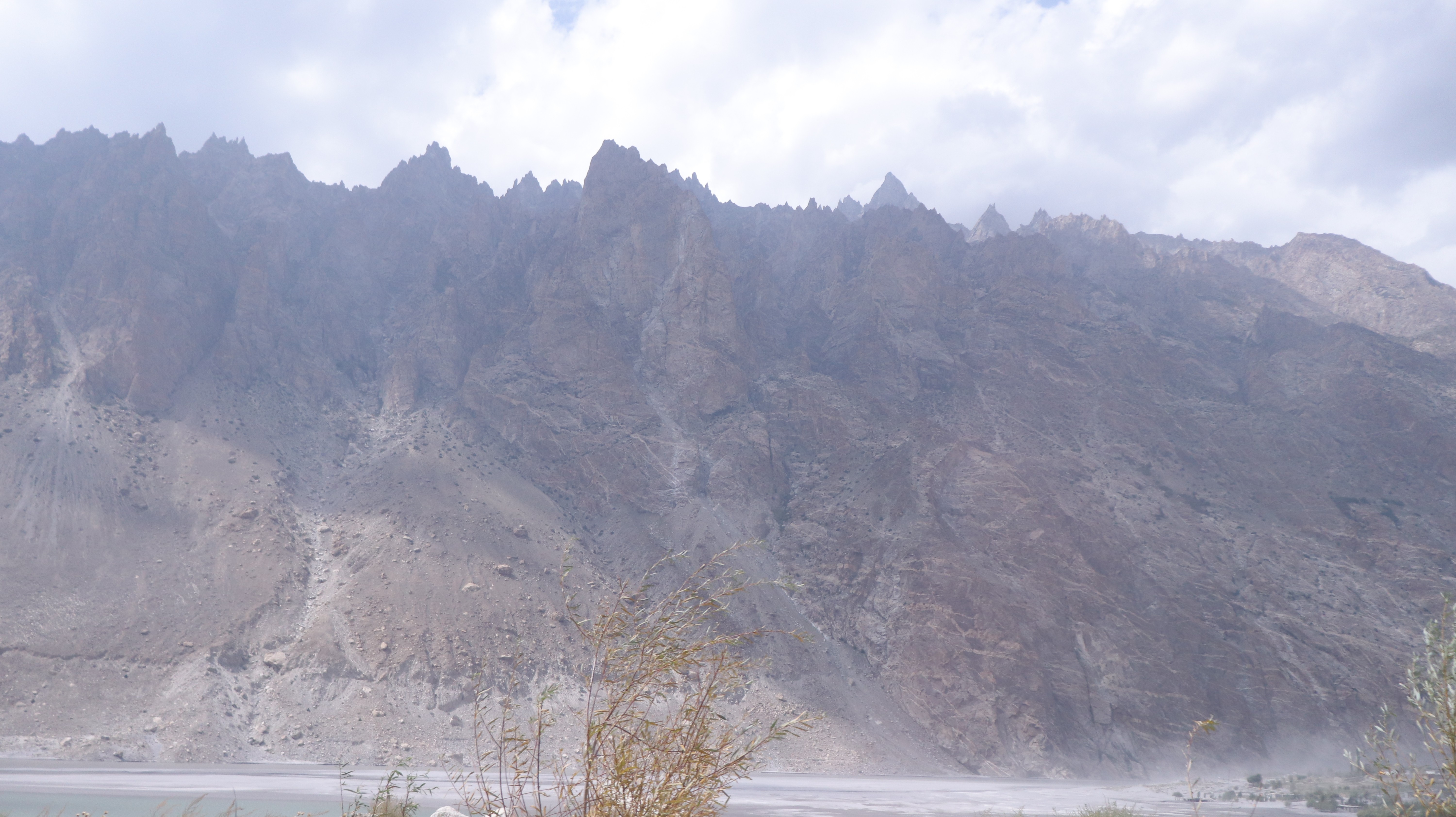 The mountain peaks of Gojal Valley surrounding the Attabad lake