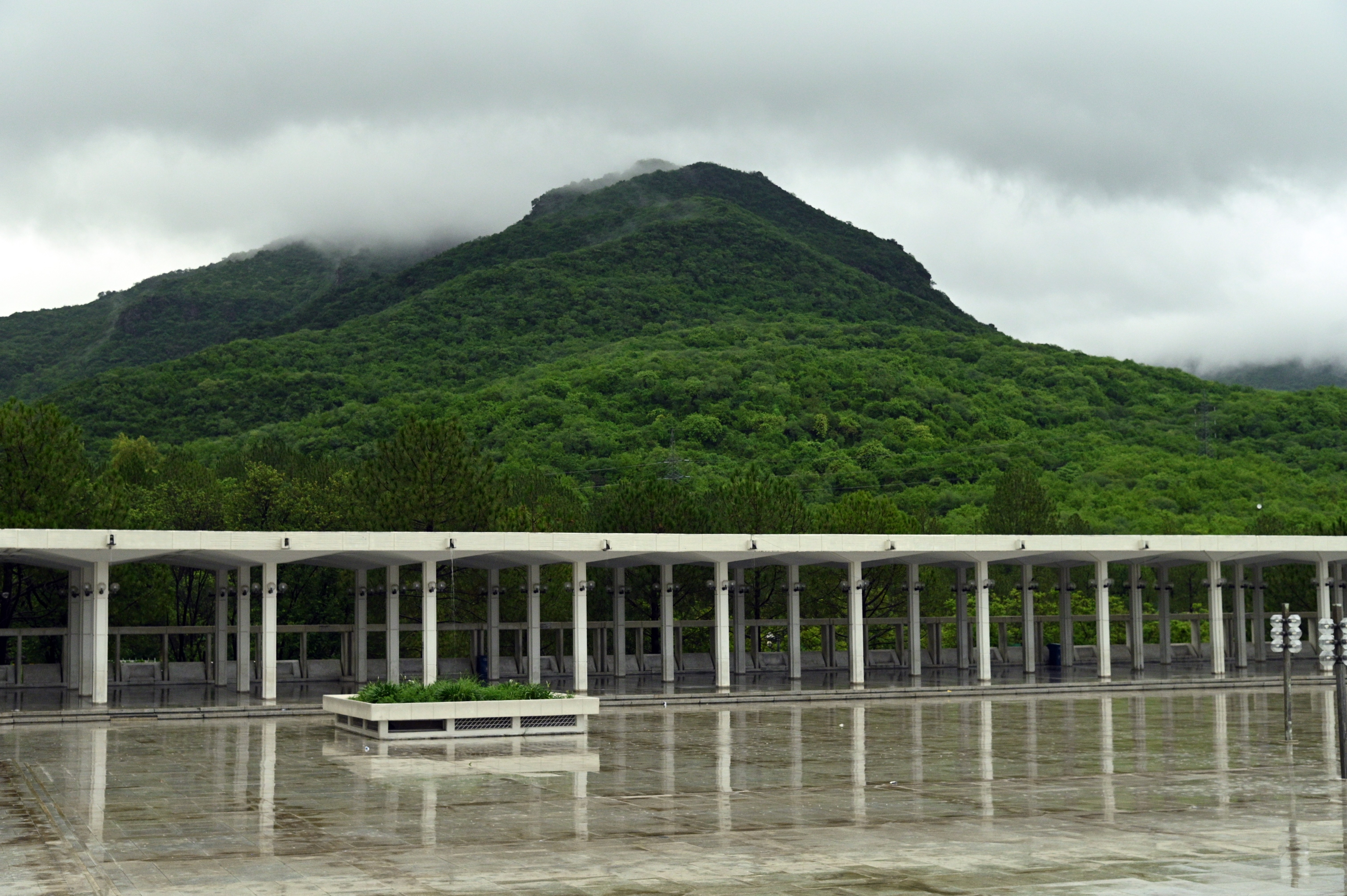 The mesmirizing view of cloud capped Margalla Hills