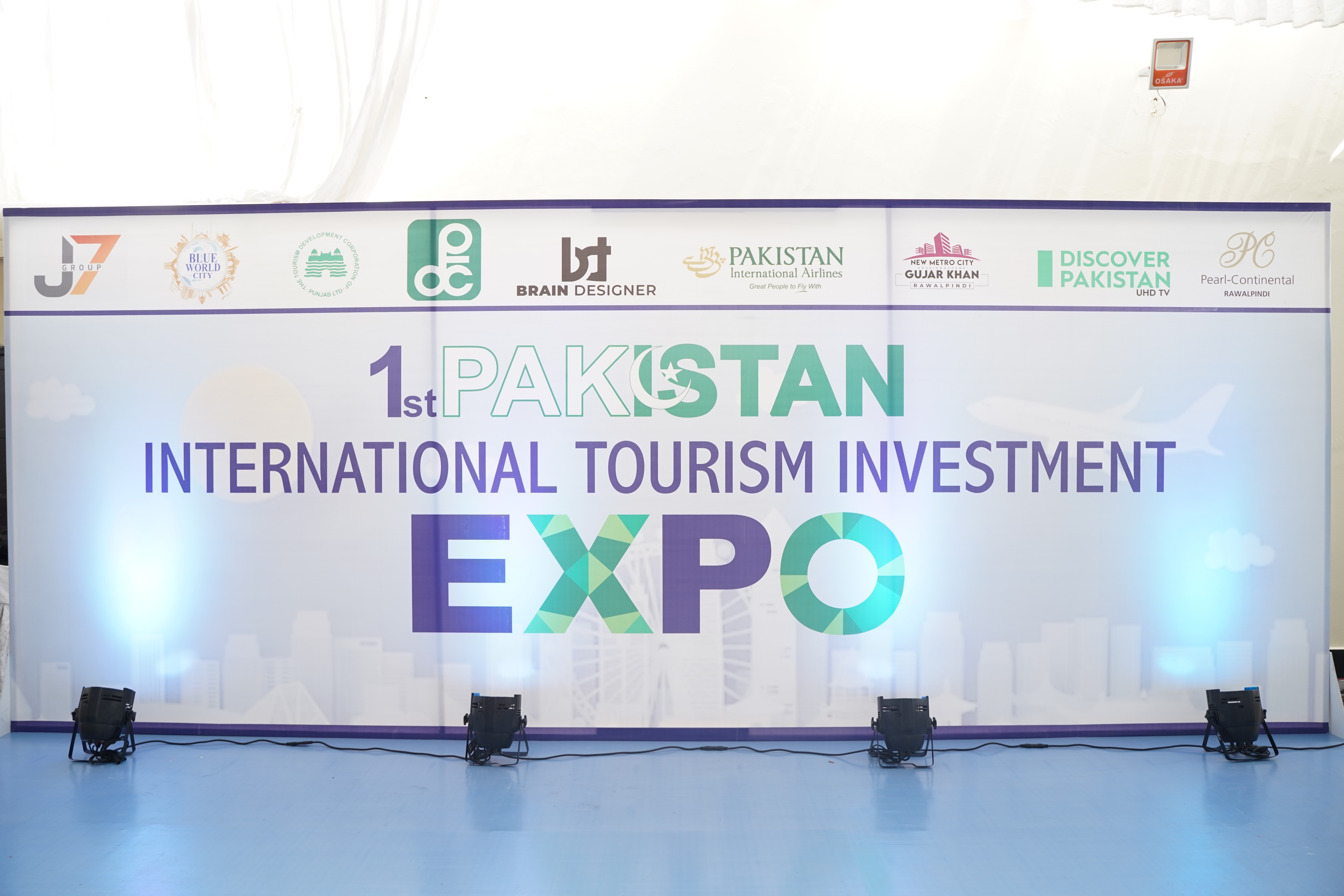 A banner showing 1st Pakistan International Tourism Investment Expo