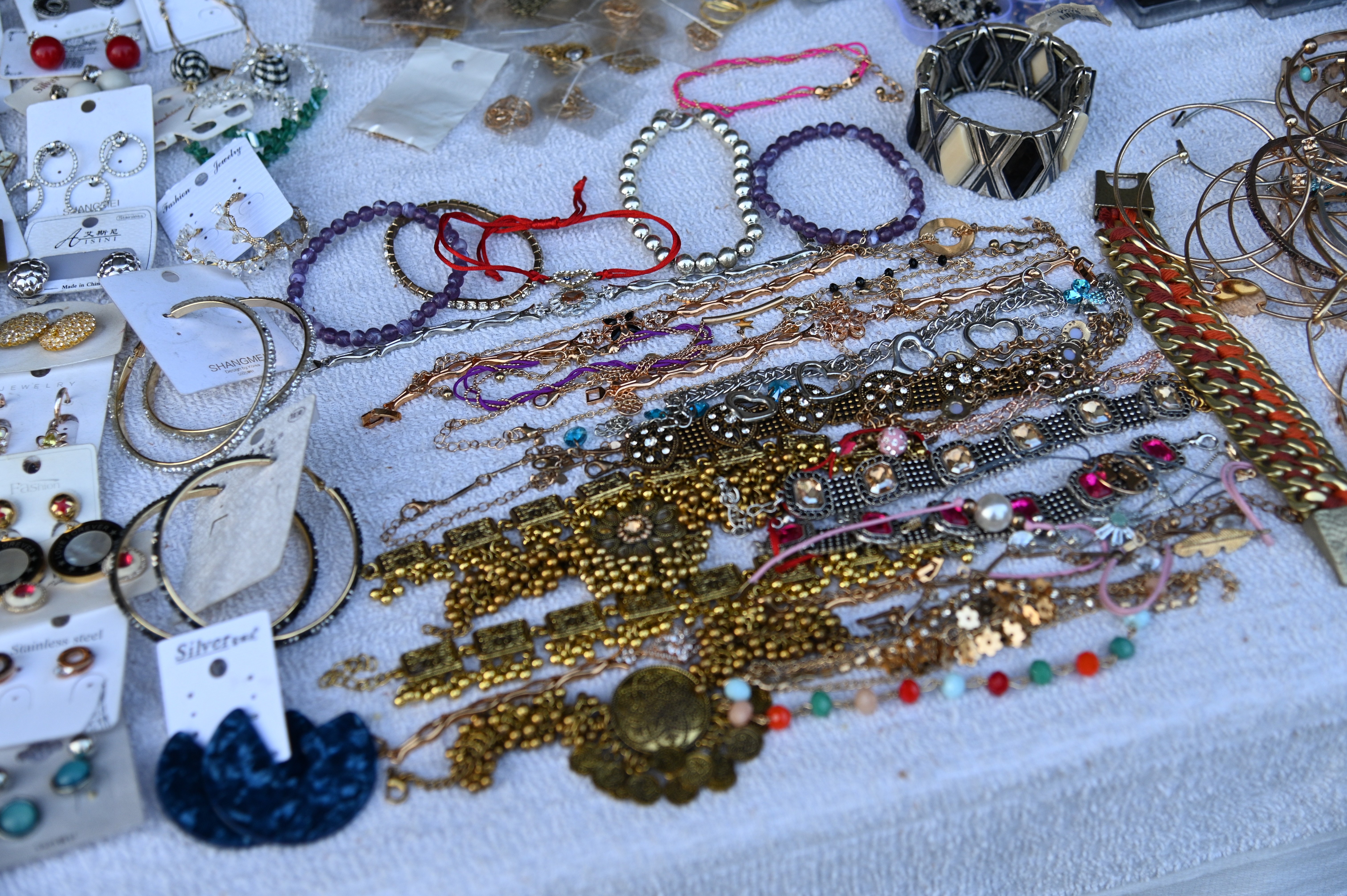 A stall of vintage jewellery in jinnah super market