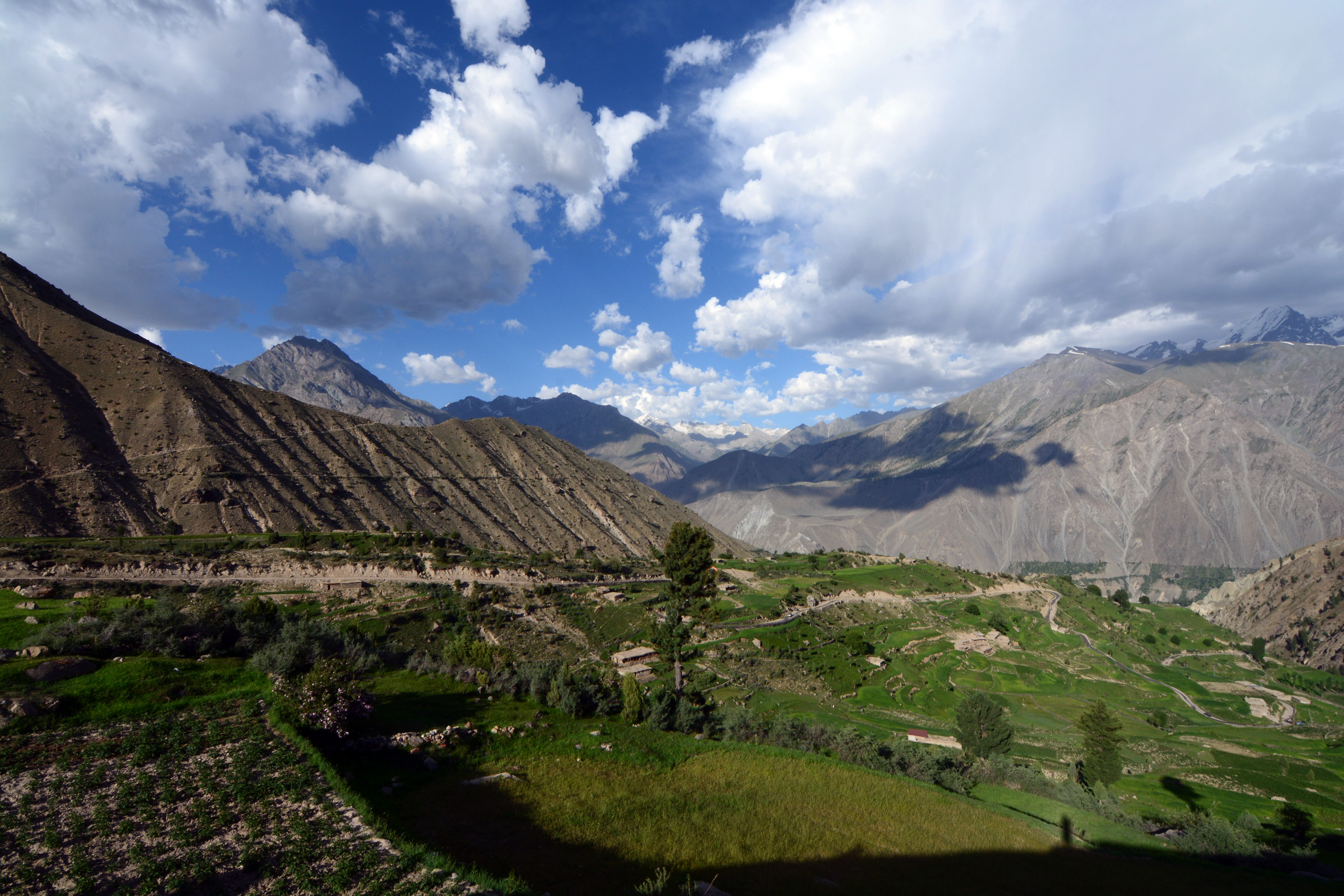 The beautiful landscape of Hunza valley with cloudy sky