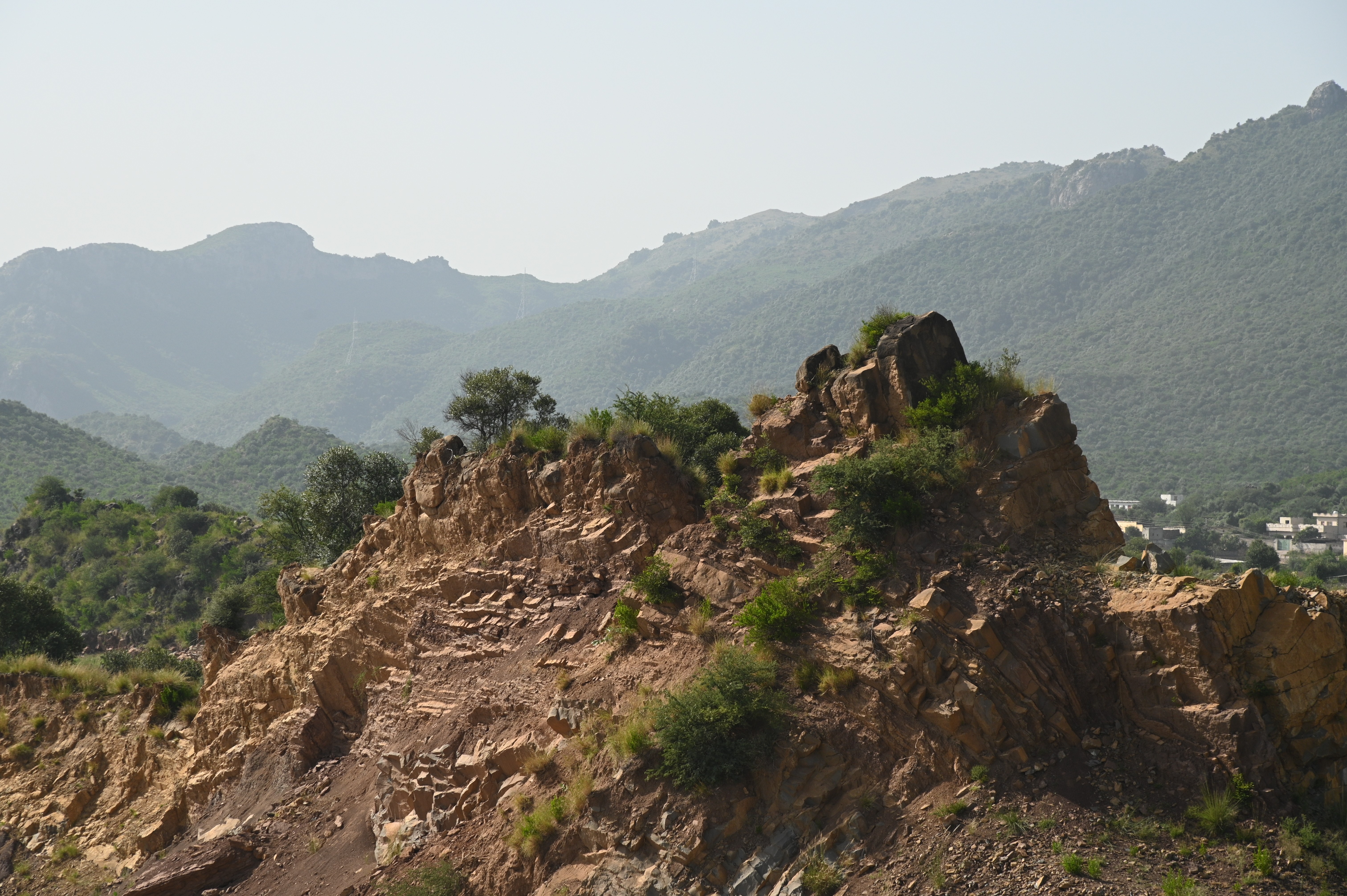 Panorama of brown skinned rocks mountains