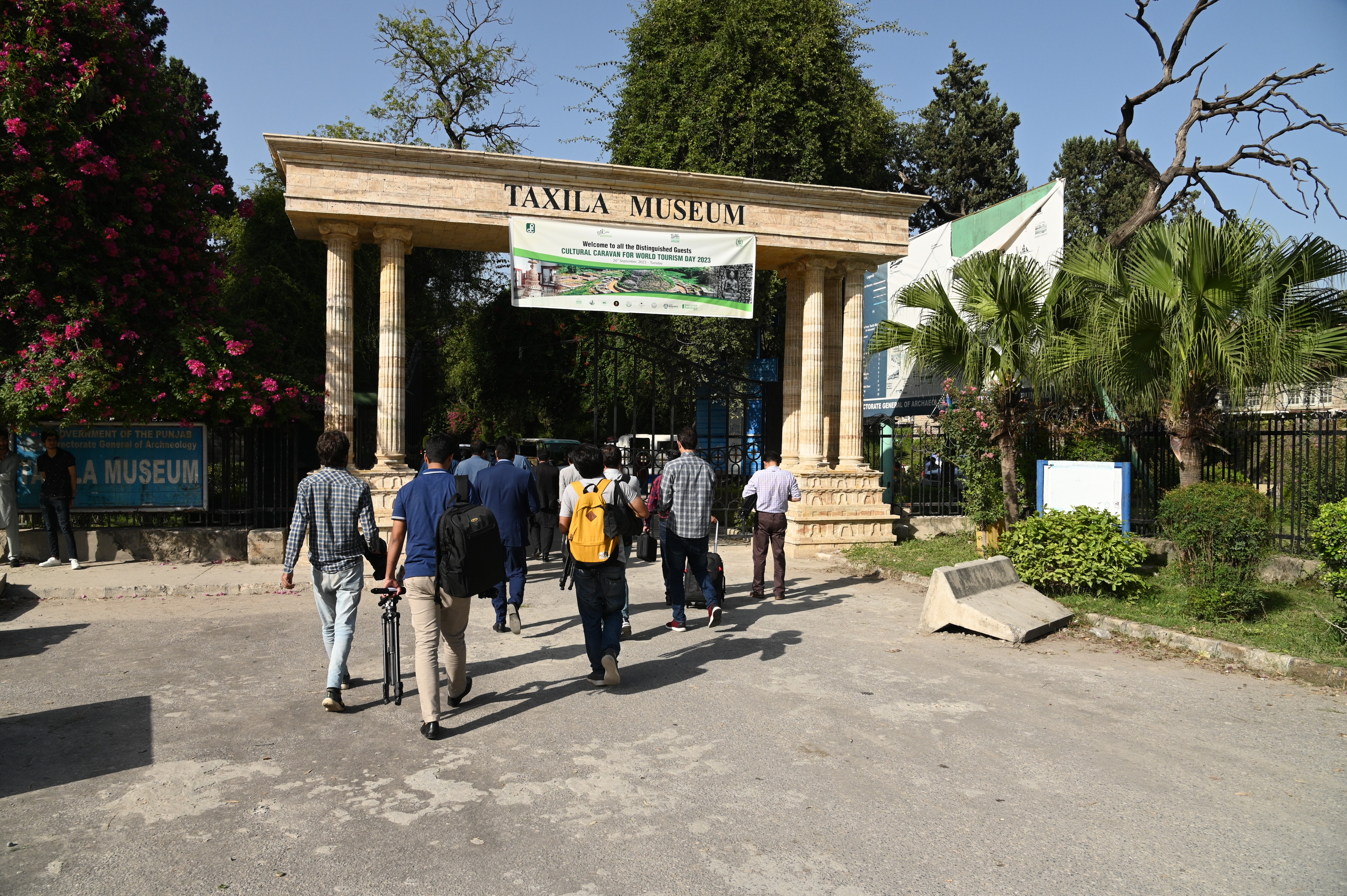 The entrance point of Taxila Museum organizing the event on the world's tourism day 2023