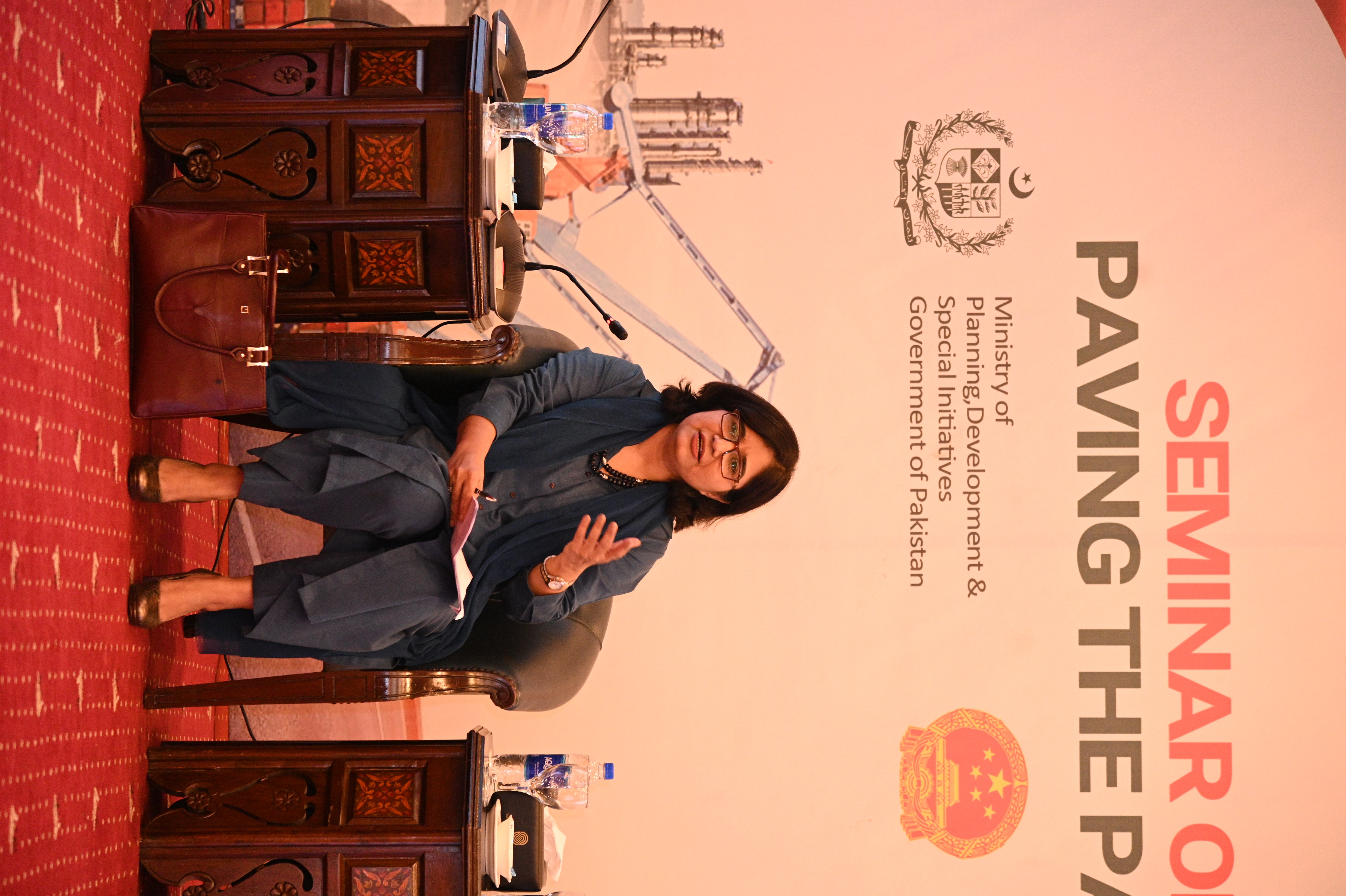 Dr Shazia Ghani, senior associate with Grenoble centre of Economics expressing her views with the participants