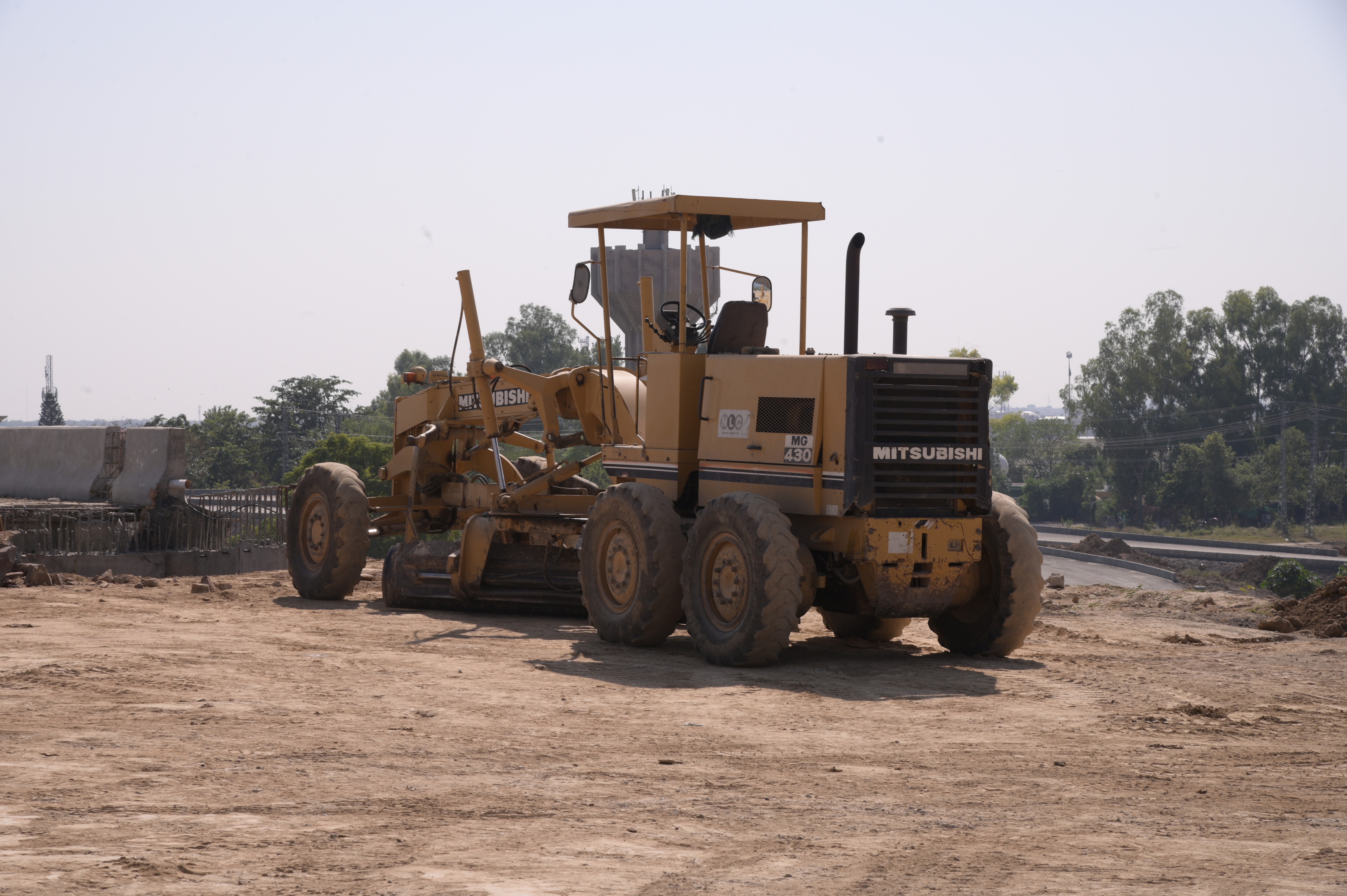 Heavy machinery deployed by the National Logistic Cell (NLC) at the construction site in the remote areas of Federal Capital of Pakistan