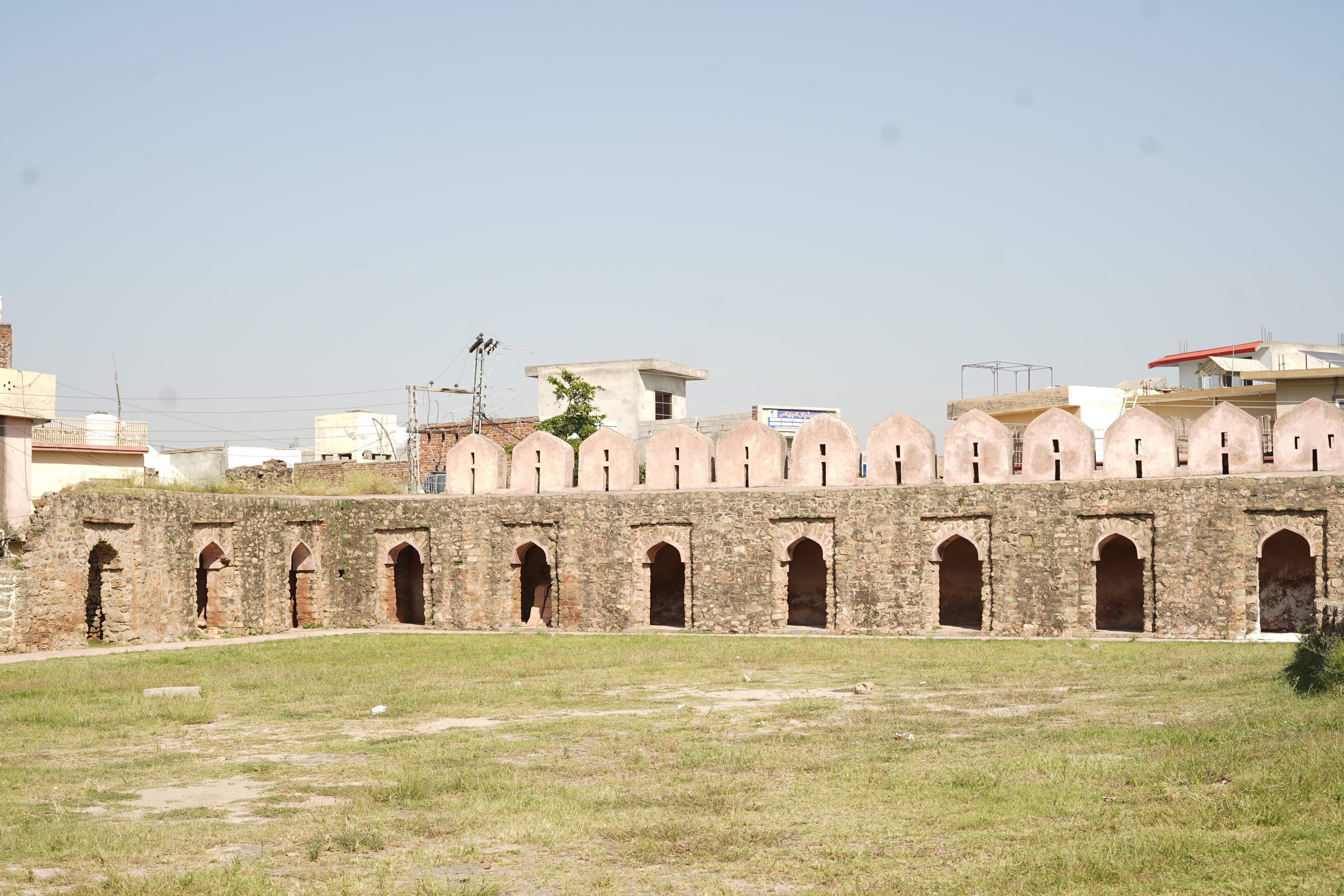 The demolished wall of Rawat Fort after reconstruction