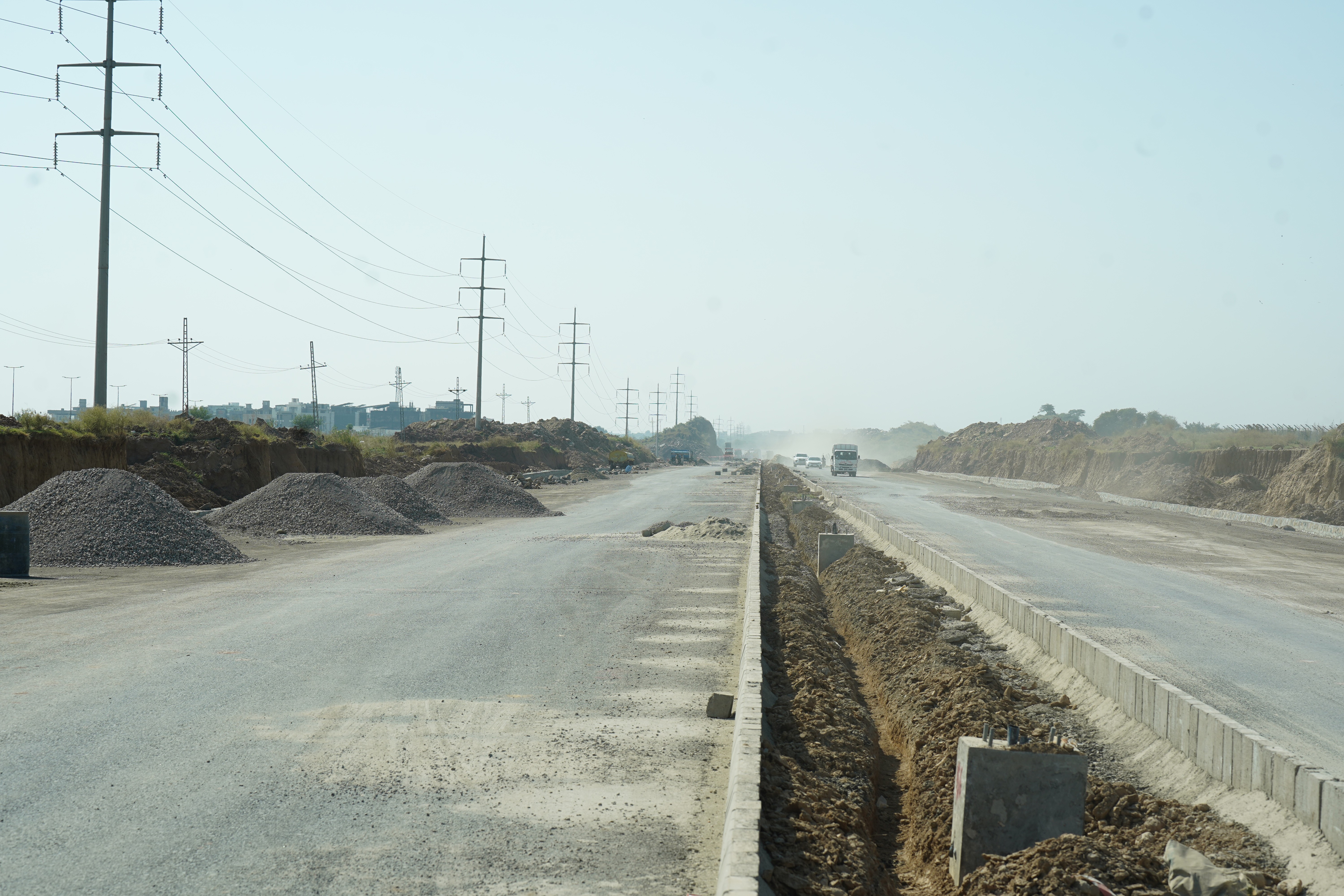 The road under construction