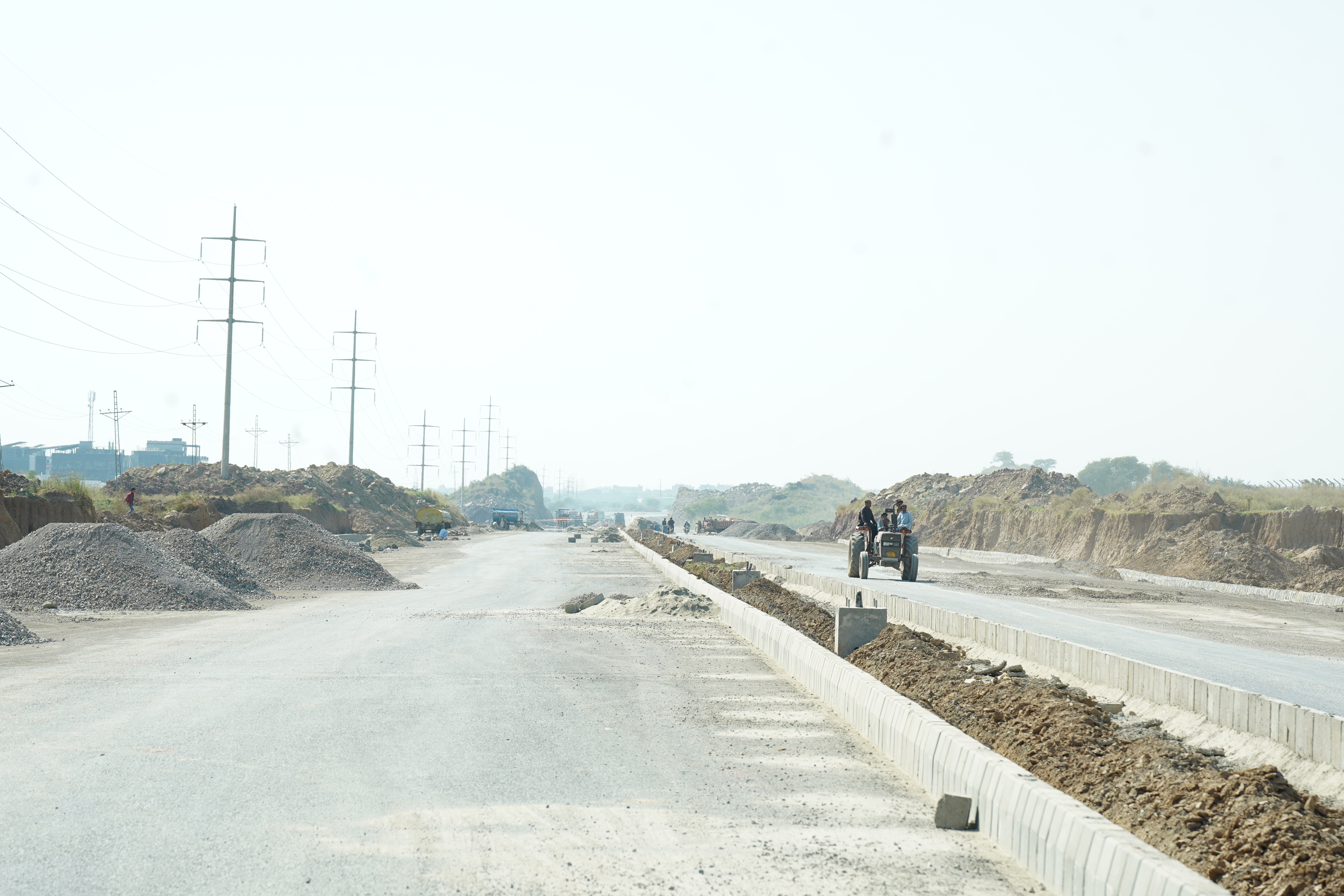 The road under construction