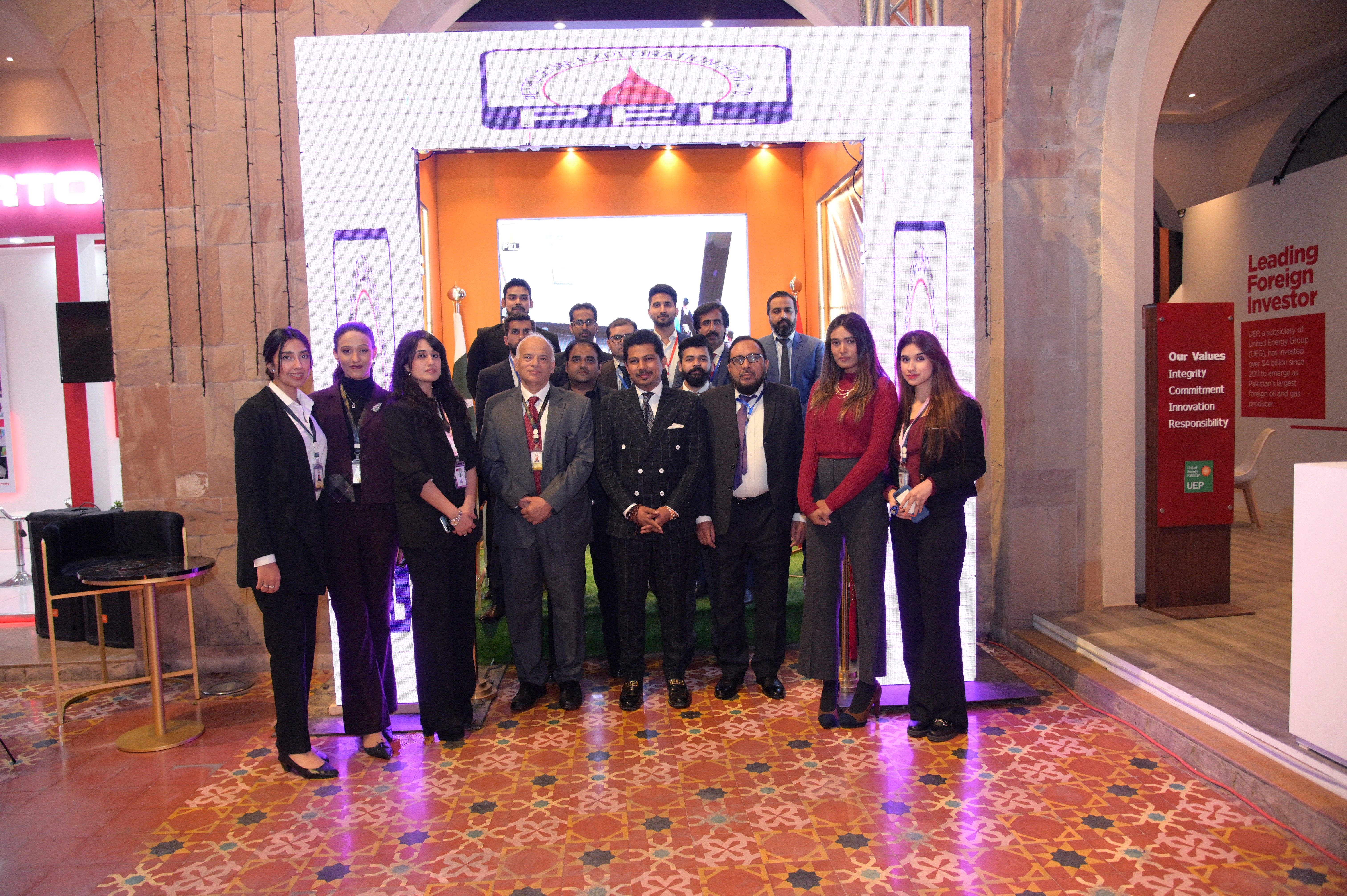 A  gropu photo of members of PEL Petroleum Exploration (Pvt) Ltd which is a subsidiary of the Shahzad International Group of Companies and is the Group's core business, Exploration and Produc