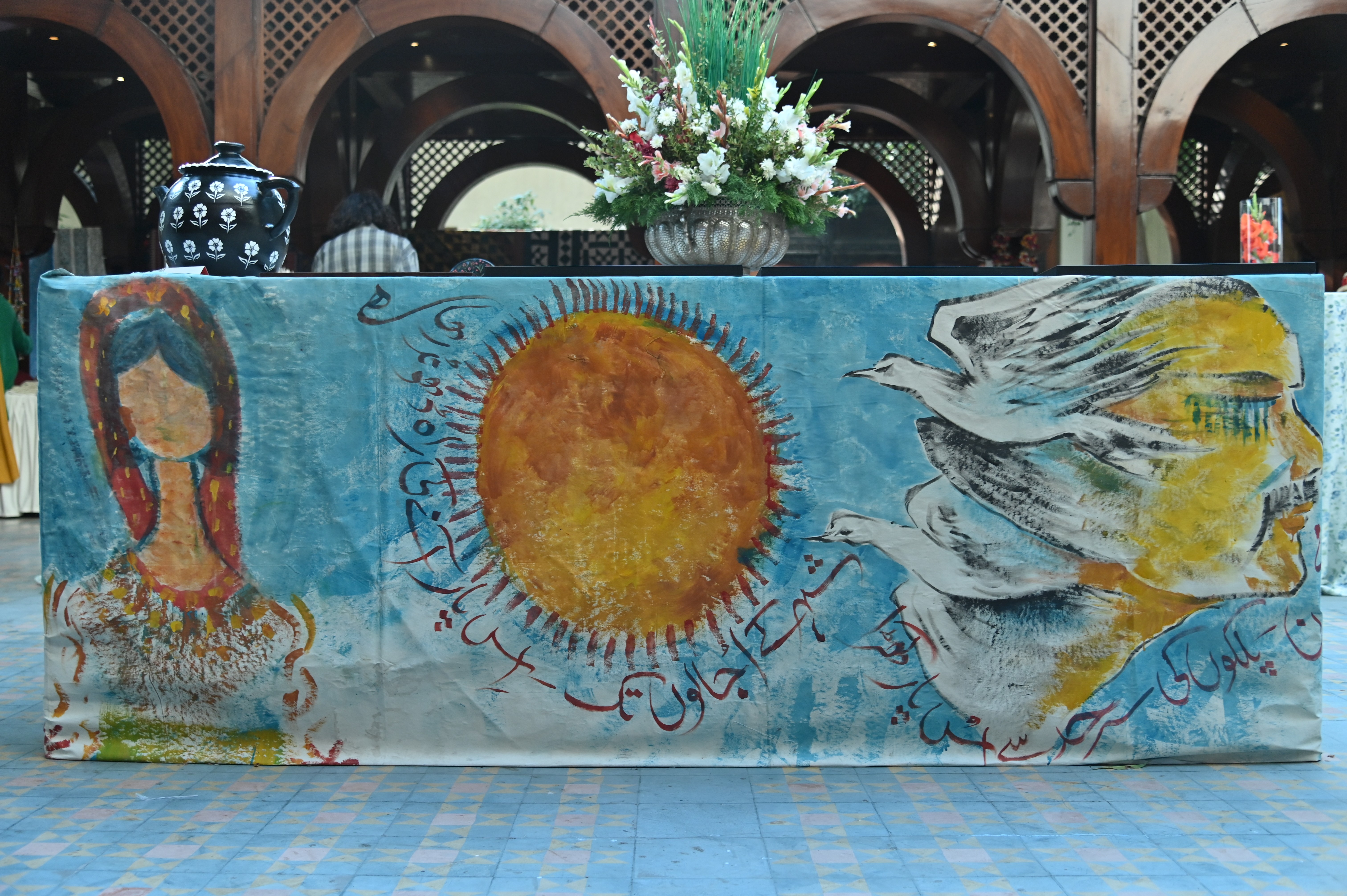 Beautiful painting displayed at the entrance of the Crafts Festival 2023