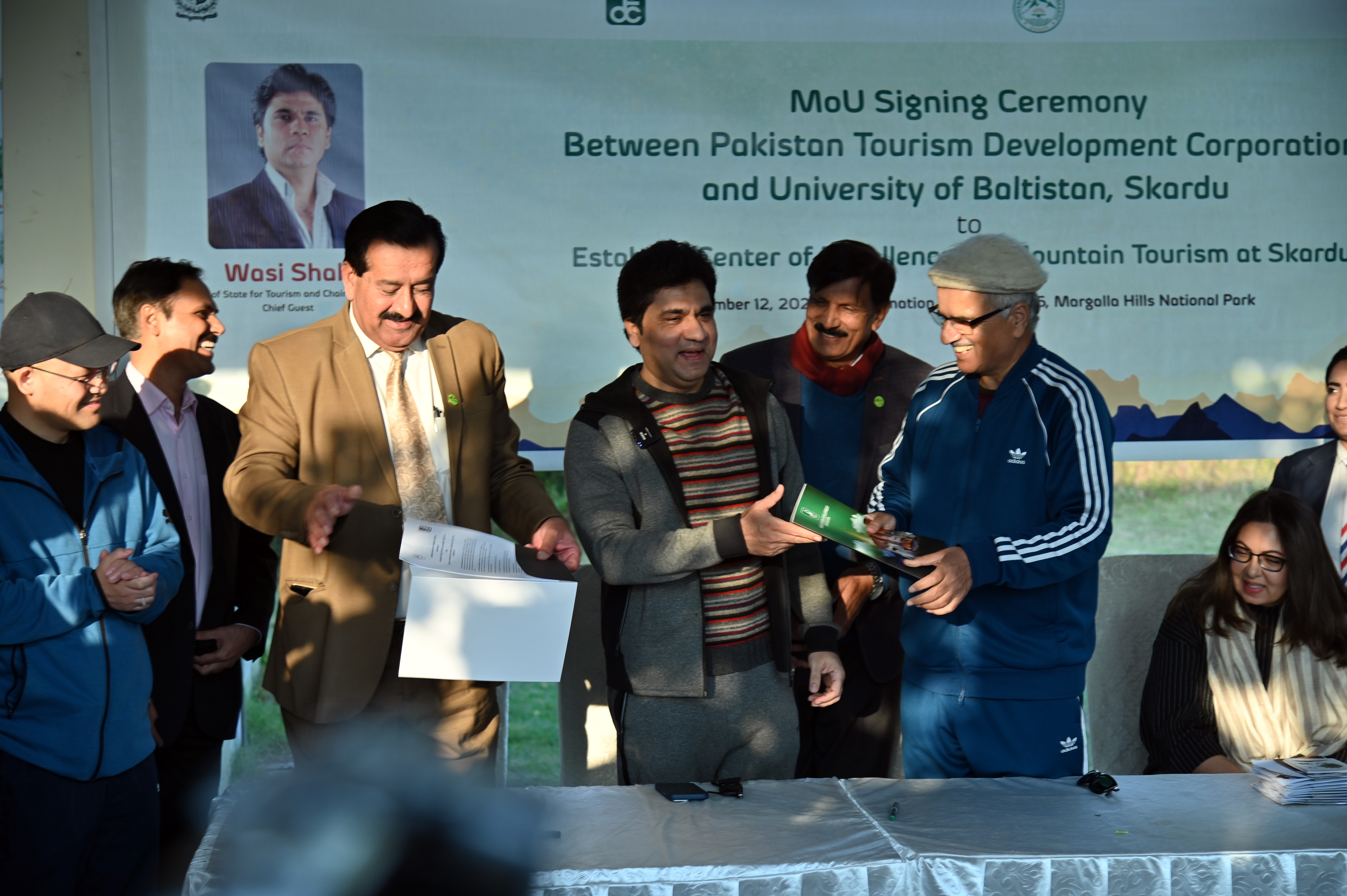 MoU signing Ceremony between Pakistan Tourism Development Corporation and the University of Baltistan, Skardu to establish a center of Excellence for mountain tourism at Skardu