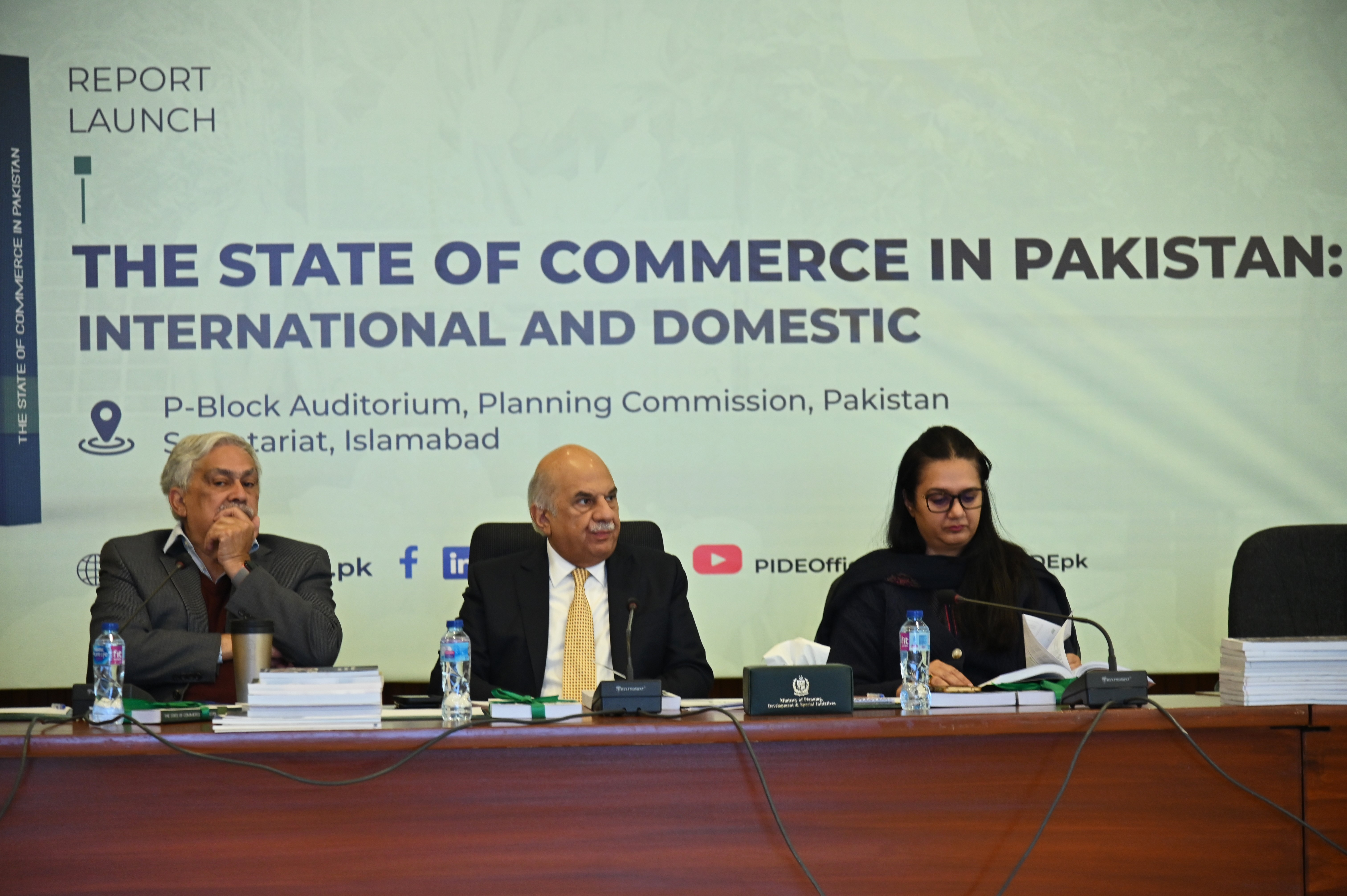The researcher group from PIDE at The Report Launching Ceremony of The State Of Commerce  in Pakistan