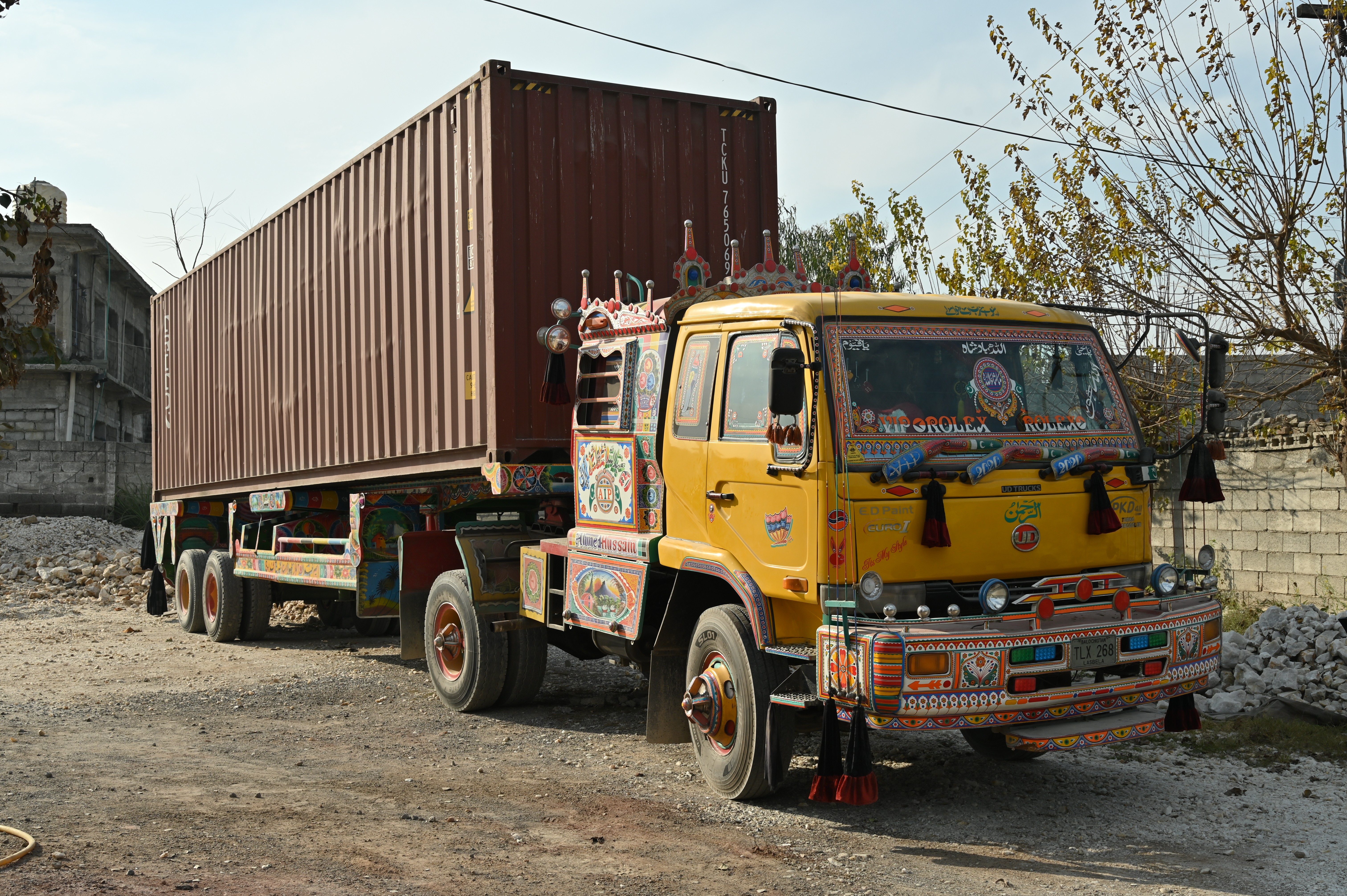 The Cargo truck at the construction site