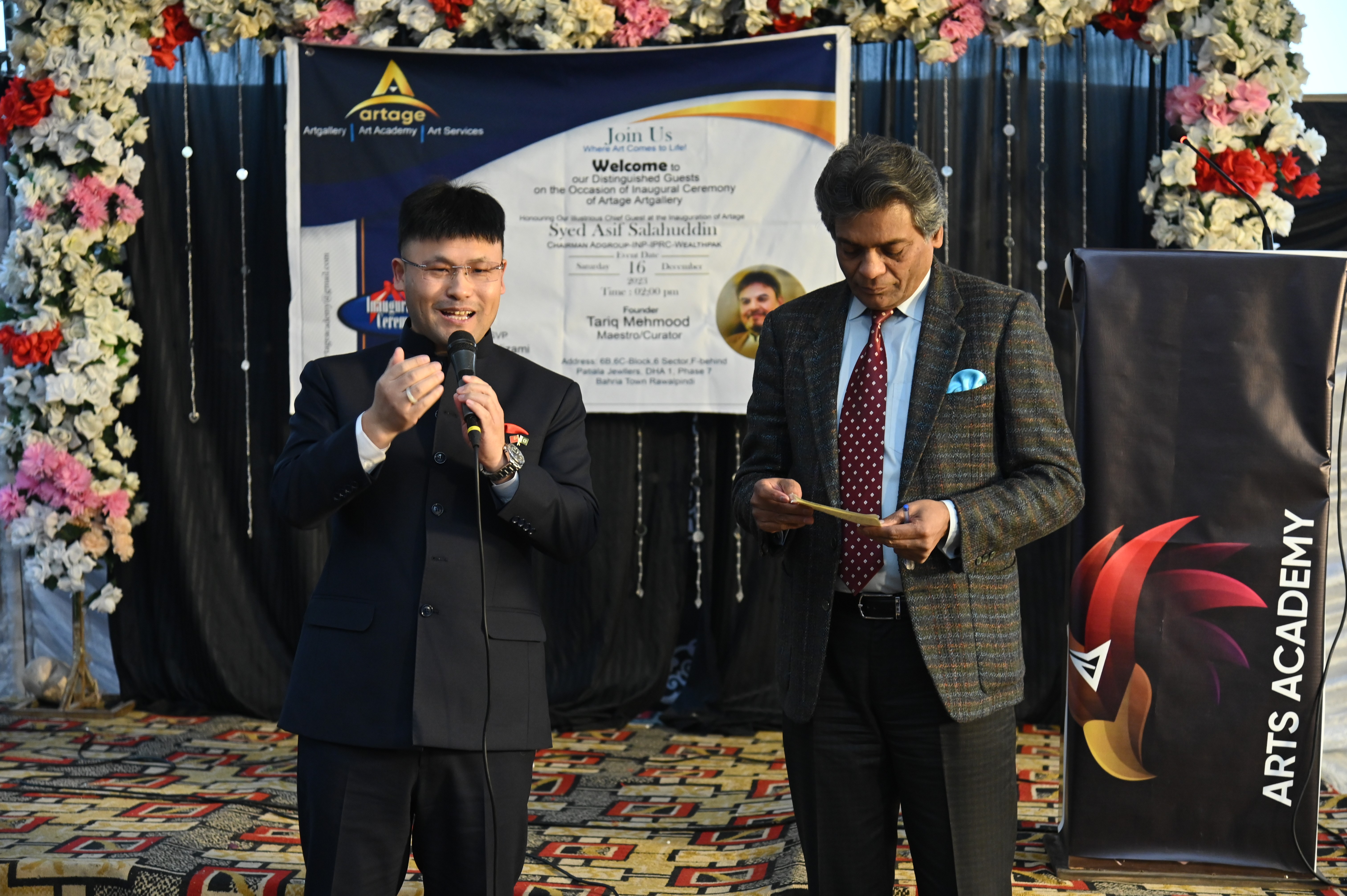 The inauguration ceremony of an artage artgallery aiming to showcase the hidden talent of a skilled artist