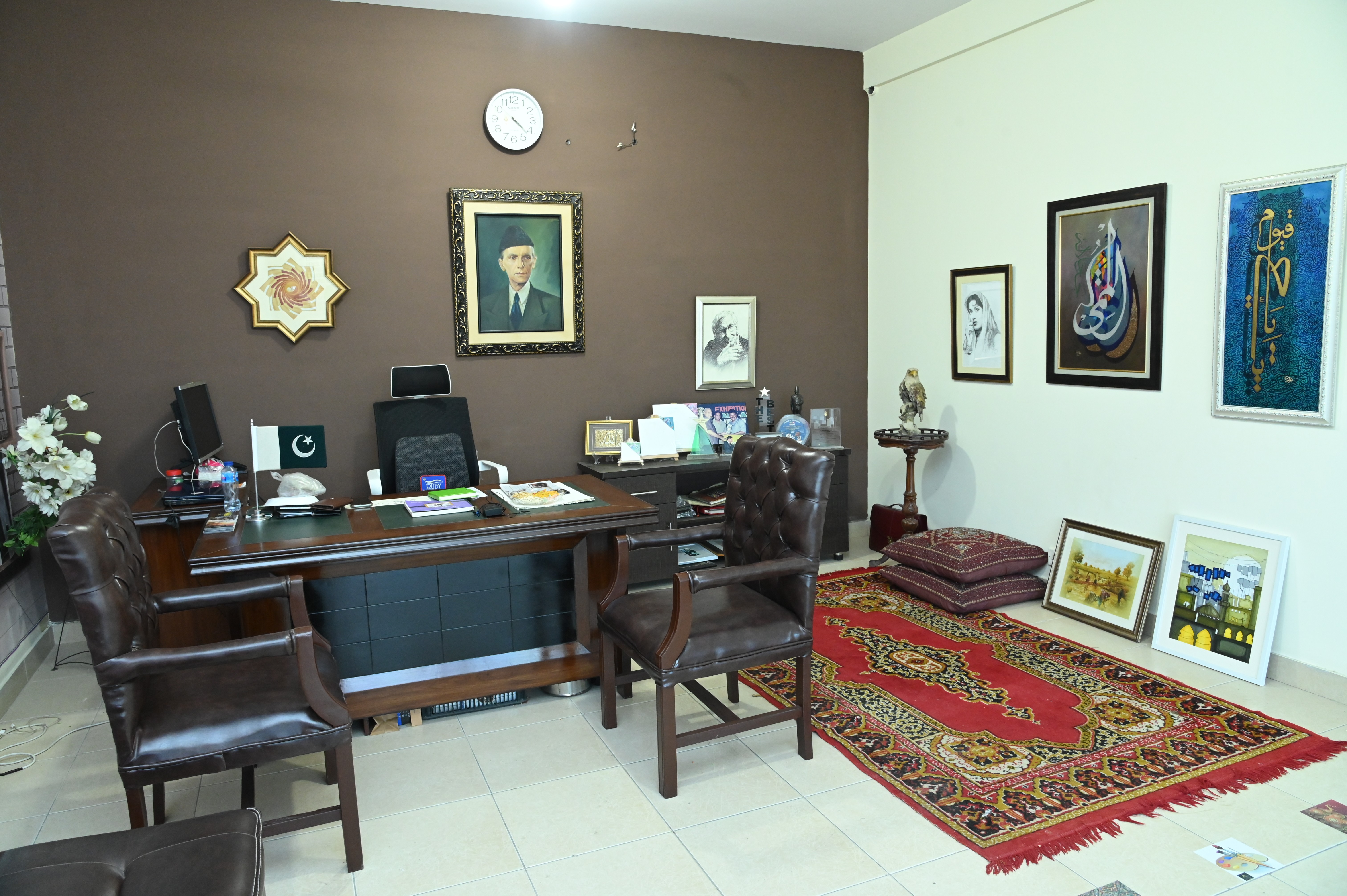 The Office of Tariq Mehmood, the Founder and the Curator of an artage artgallery