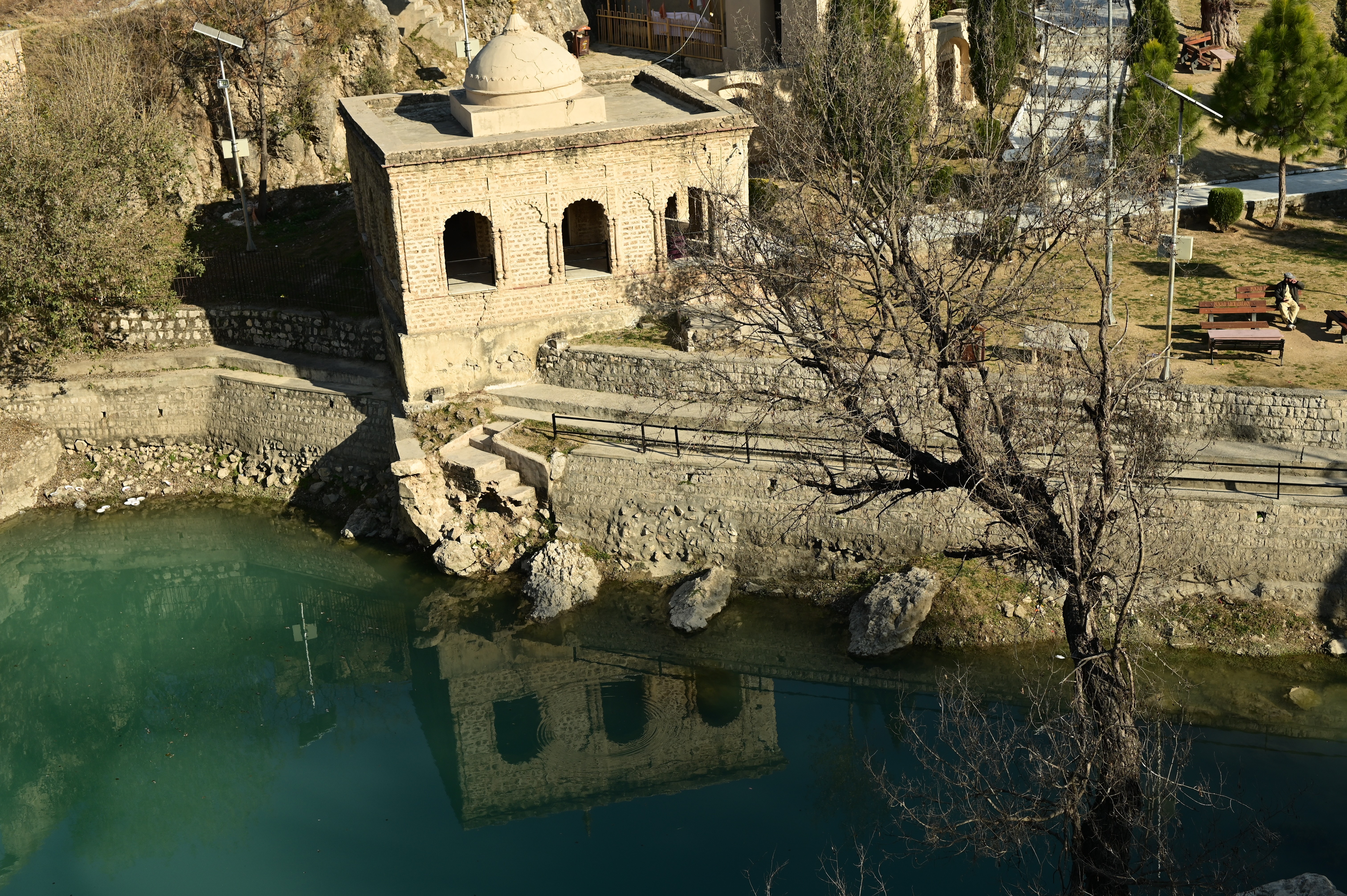 The Katas Raj Temples being reflected in the water pond, a place of cultural significance for the Hindu community, and also a part of  national heritage