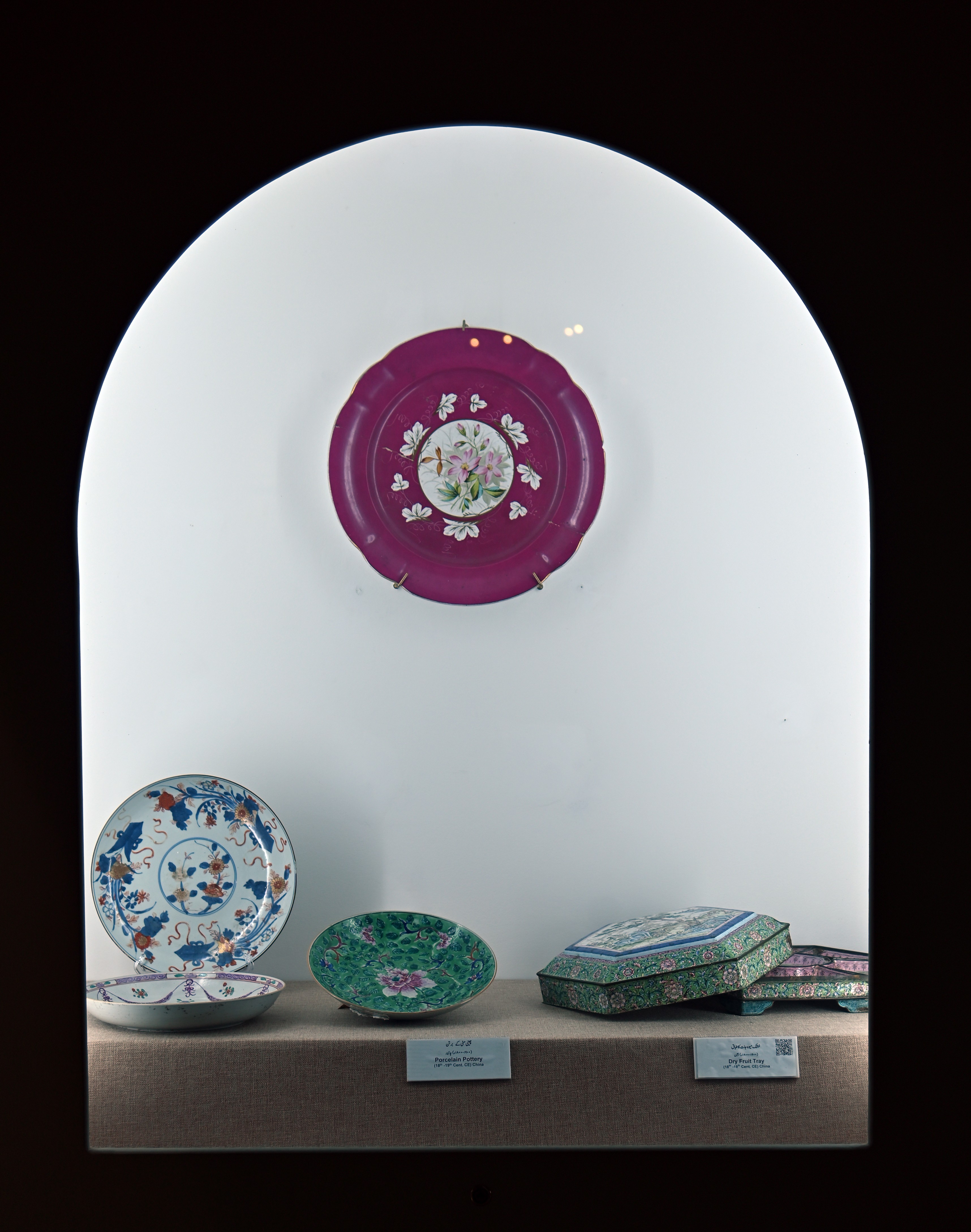 The Porcelain Pottery having plates and The Dryfruits Tray