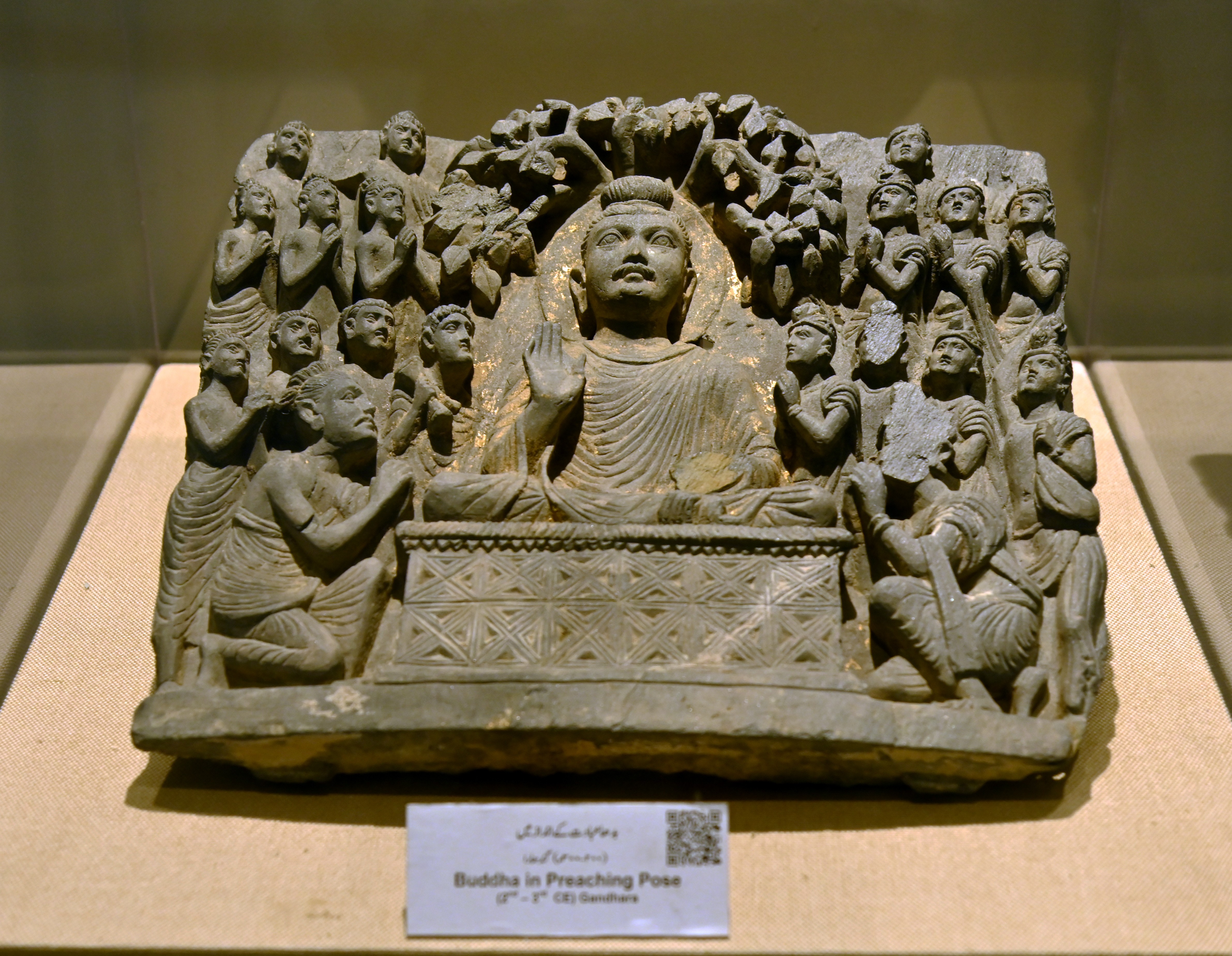 The sculpture of Buddha in preaching pose