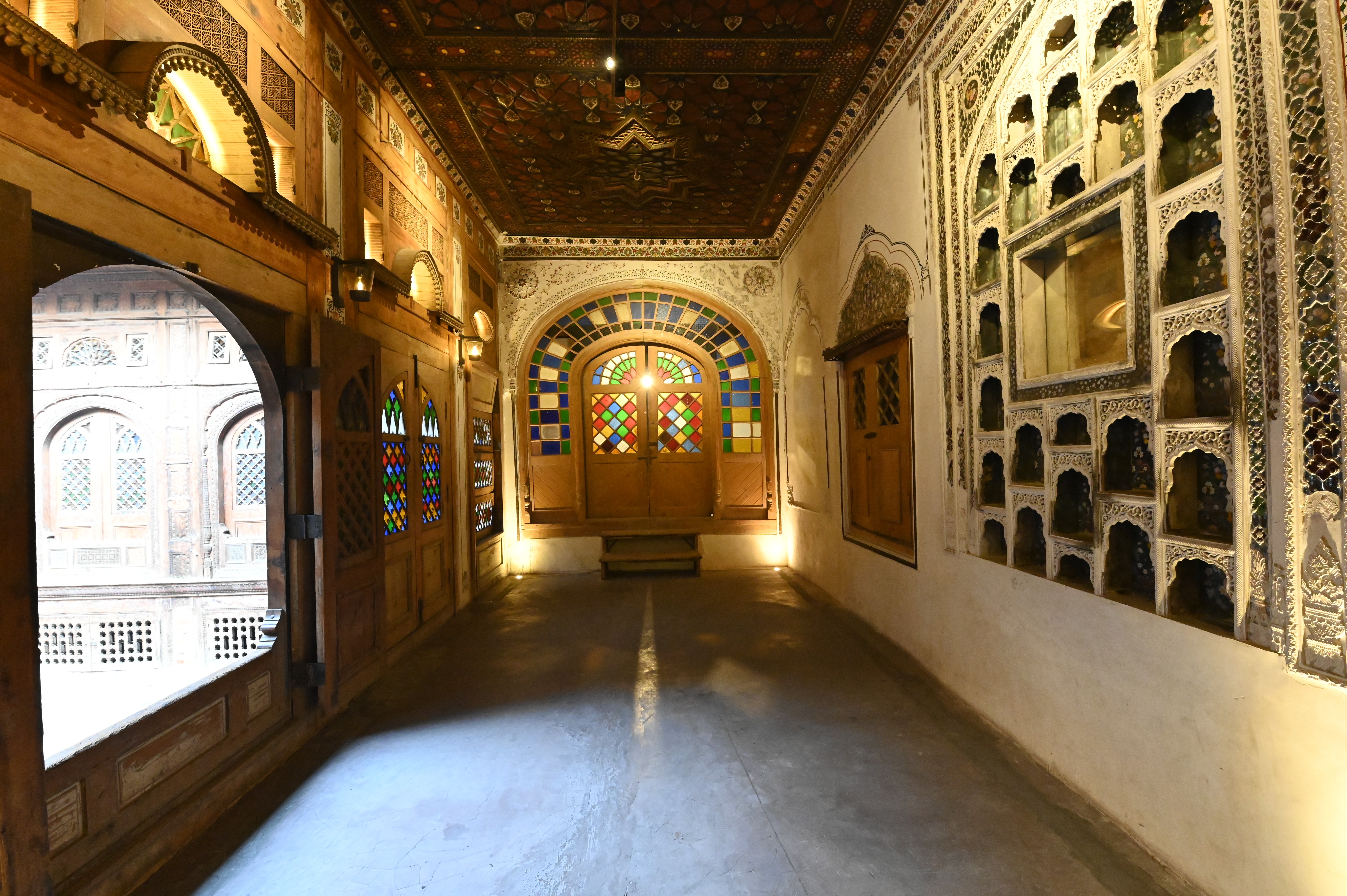 The beautiful interior view of a house located in Sethi Mohalla, The Sethi Mohallah is famous for its Central-Asian style homes