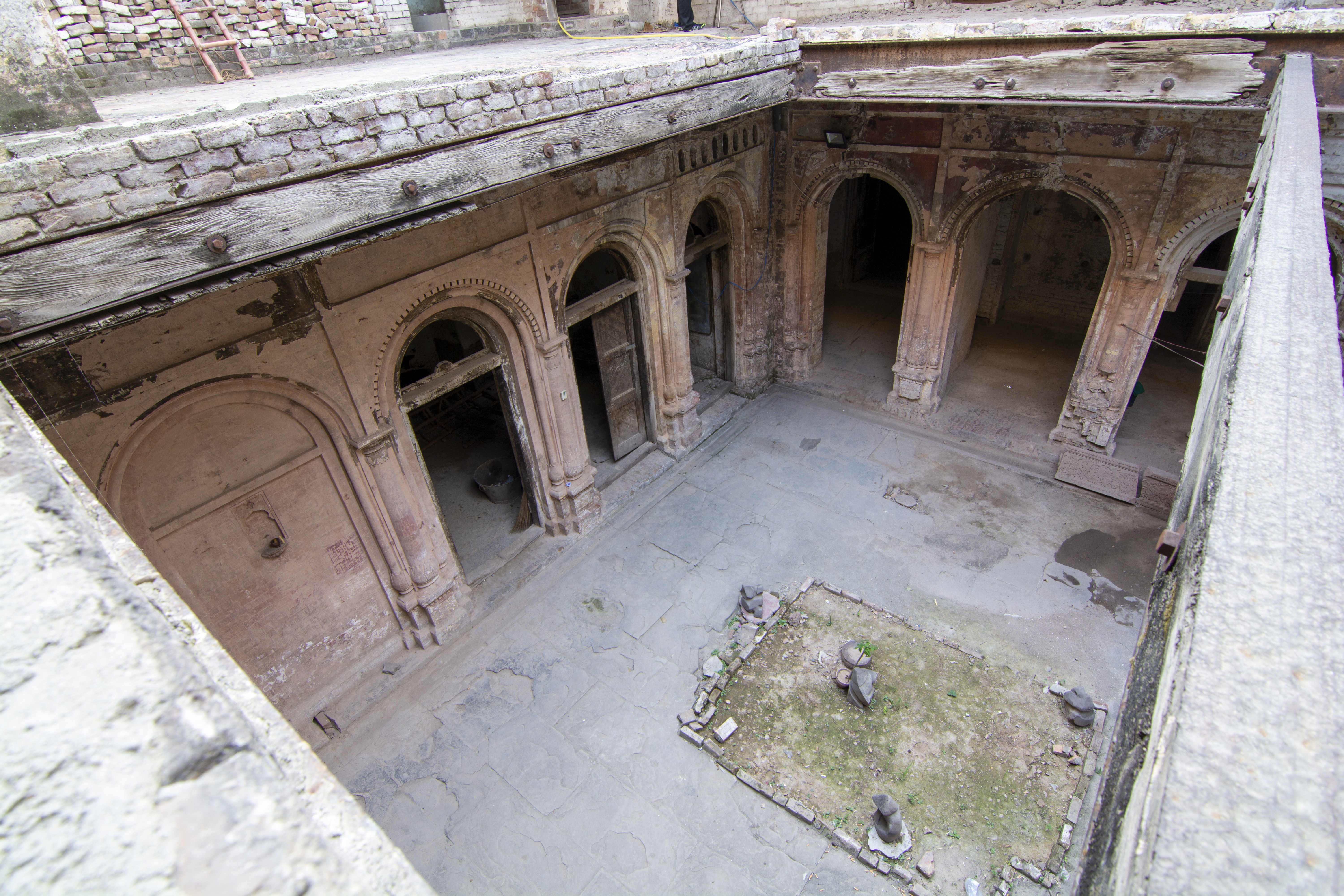 An interior view of an old building