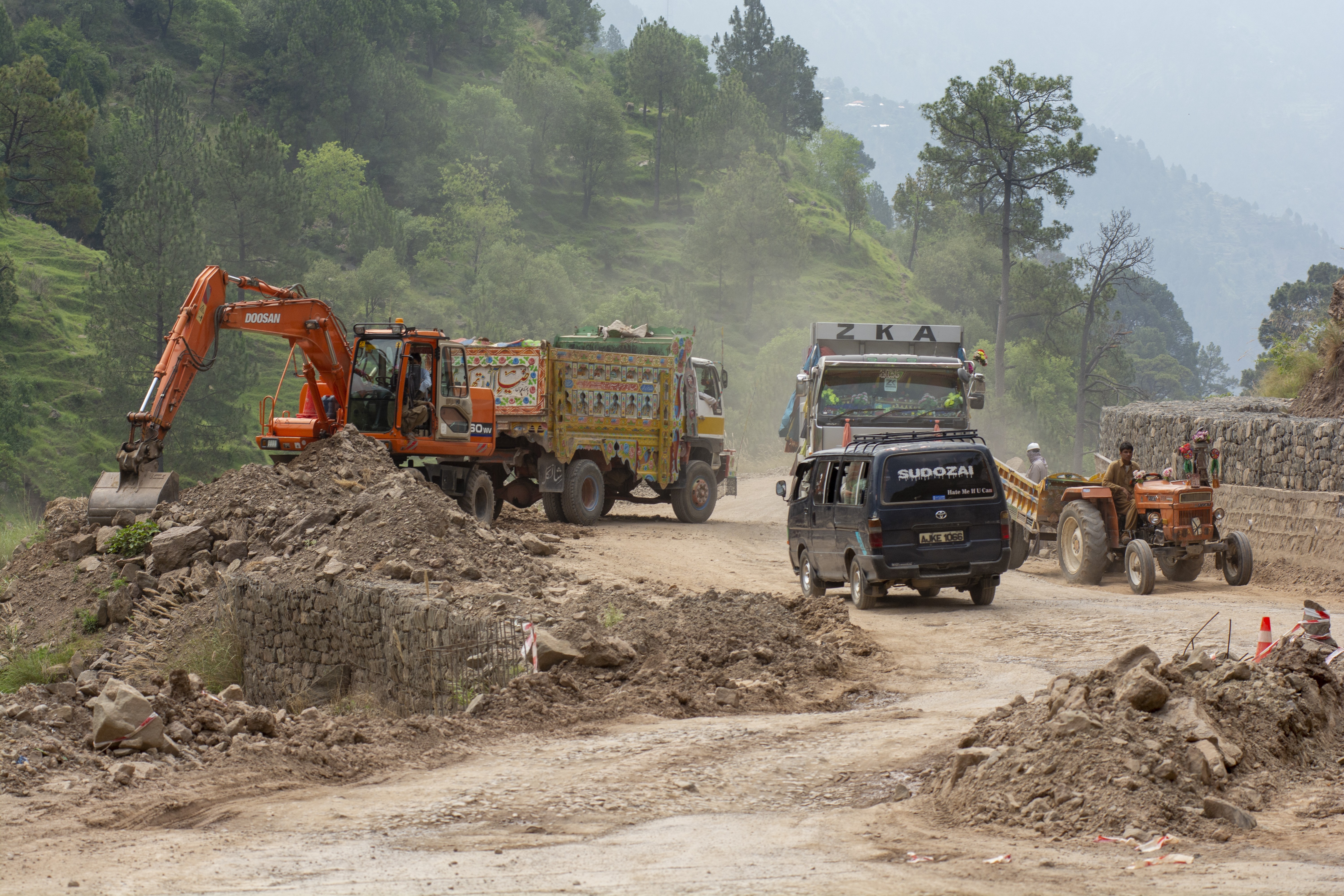 A new road construction in process