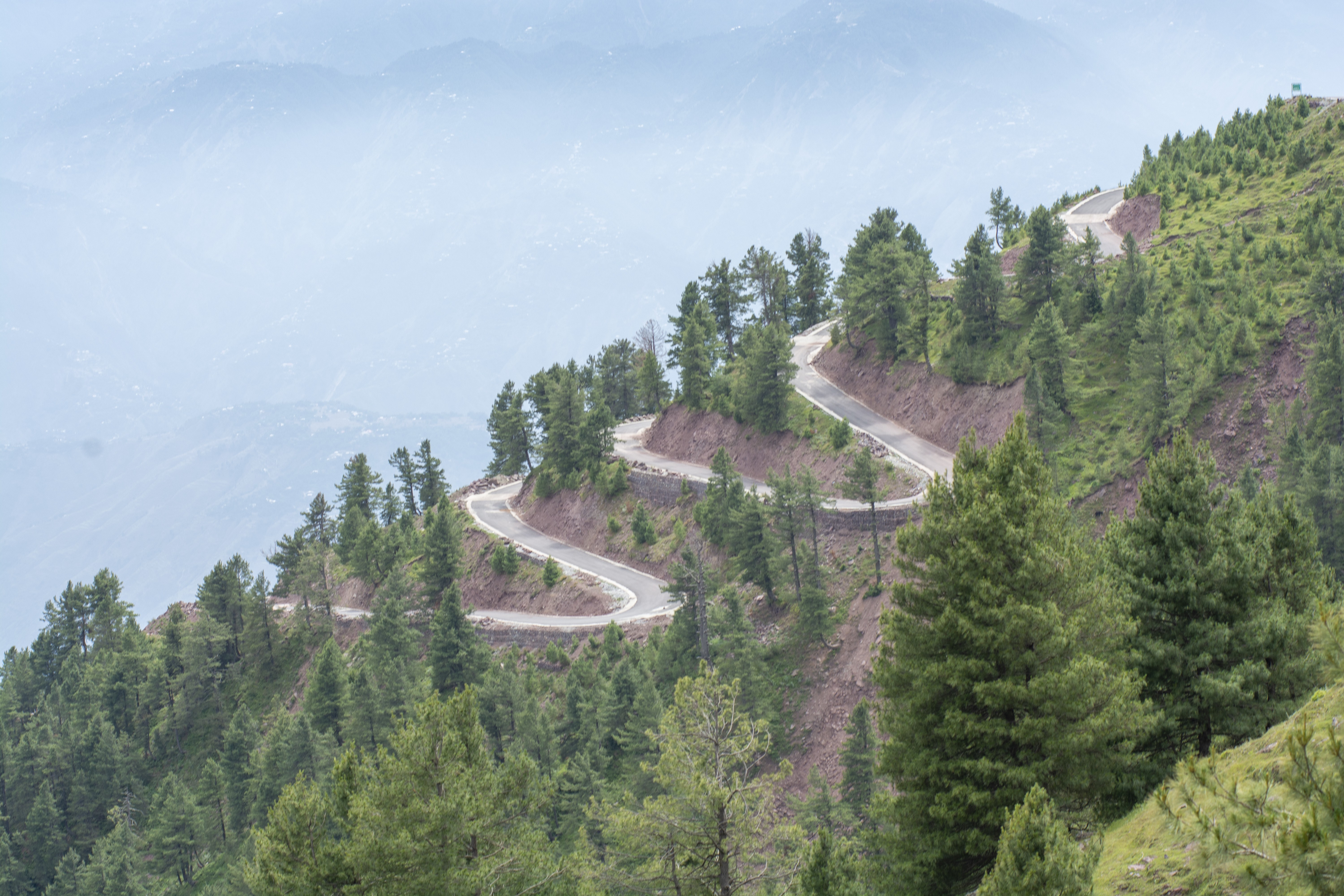 A road network in the mountains