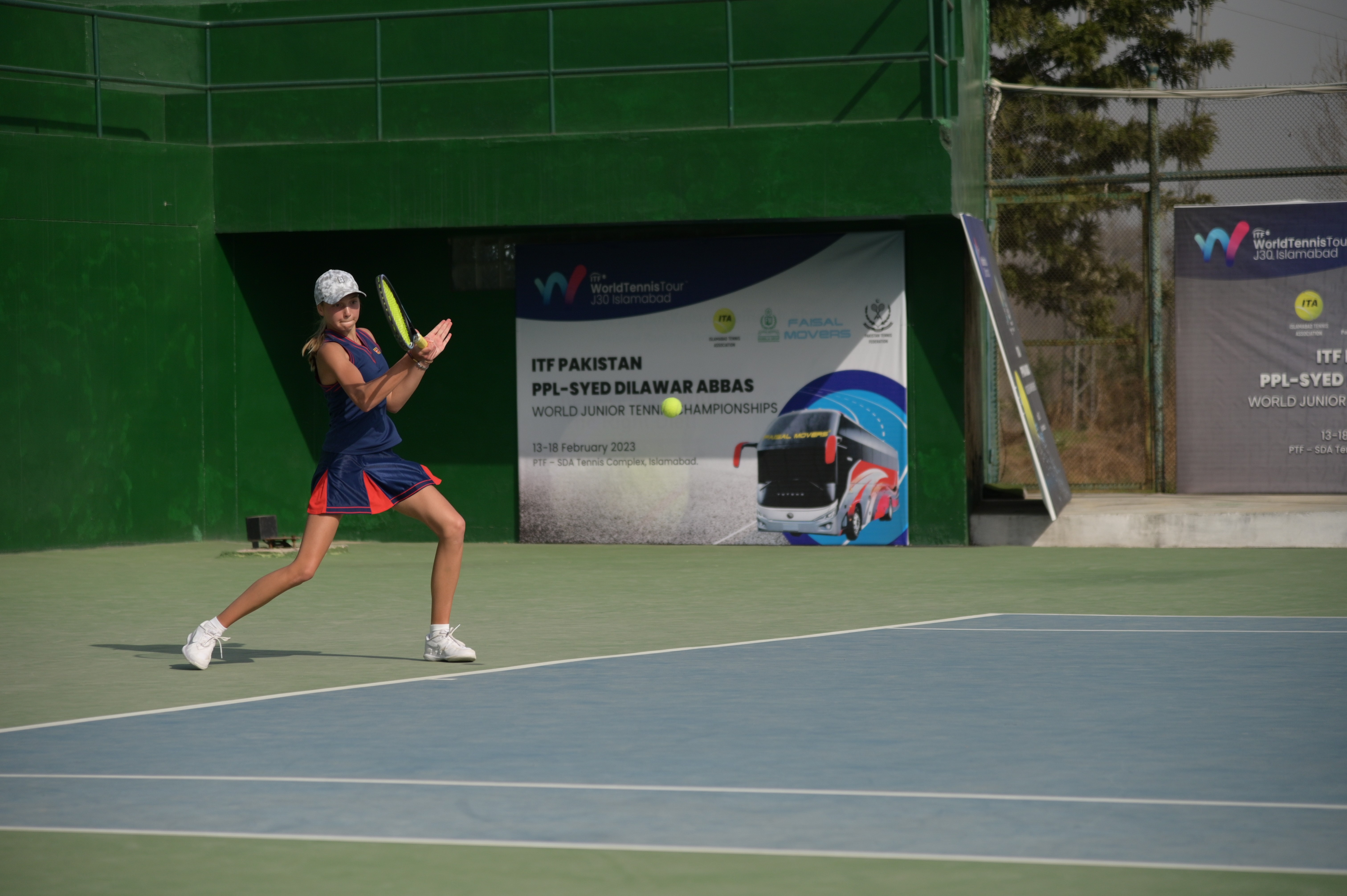 A player playing tennis
