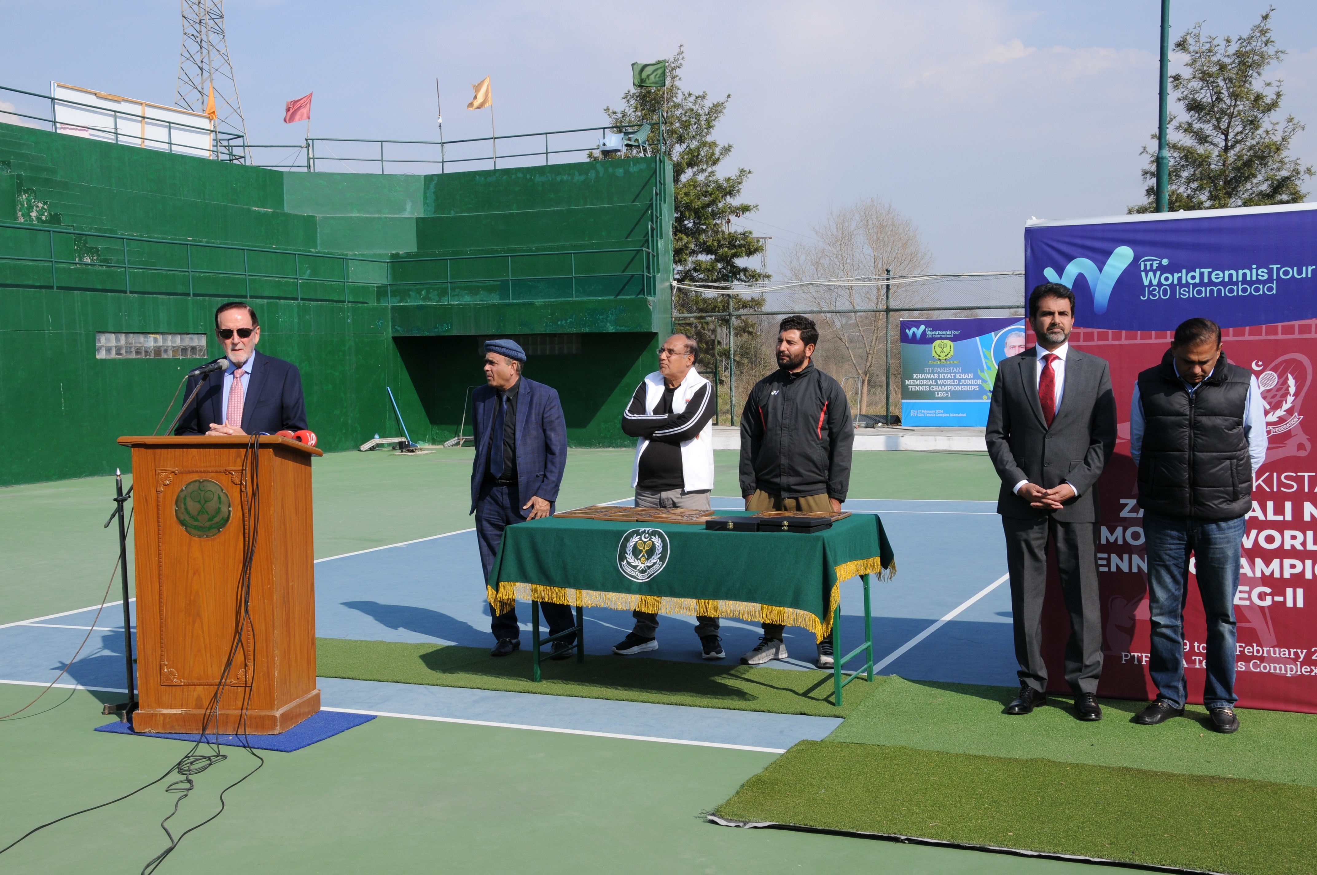A chief guest expressing his views regarding the World Junior Tennis Championship Leg-II