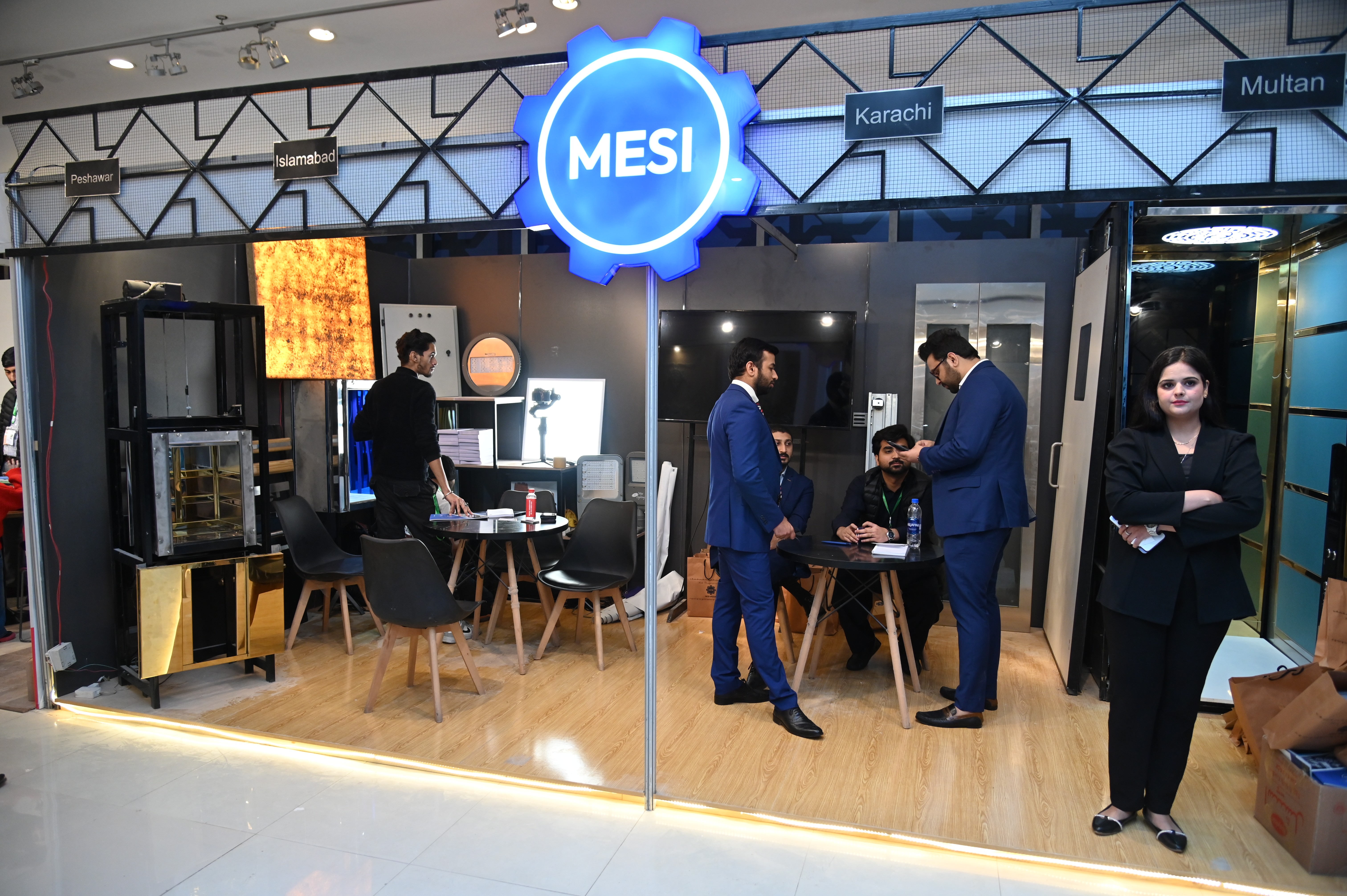The block of Mesi at the building material Exhibition