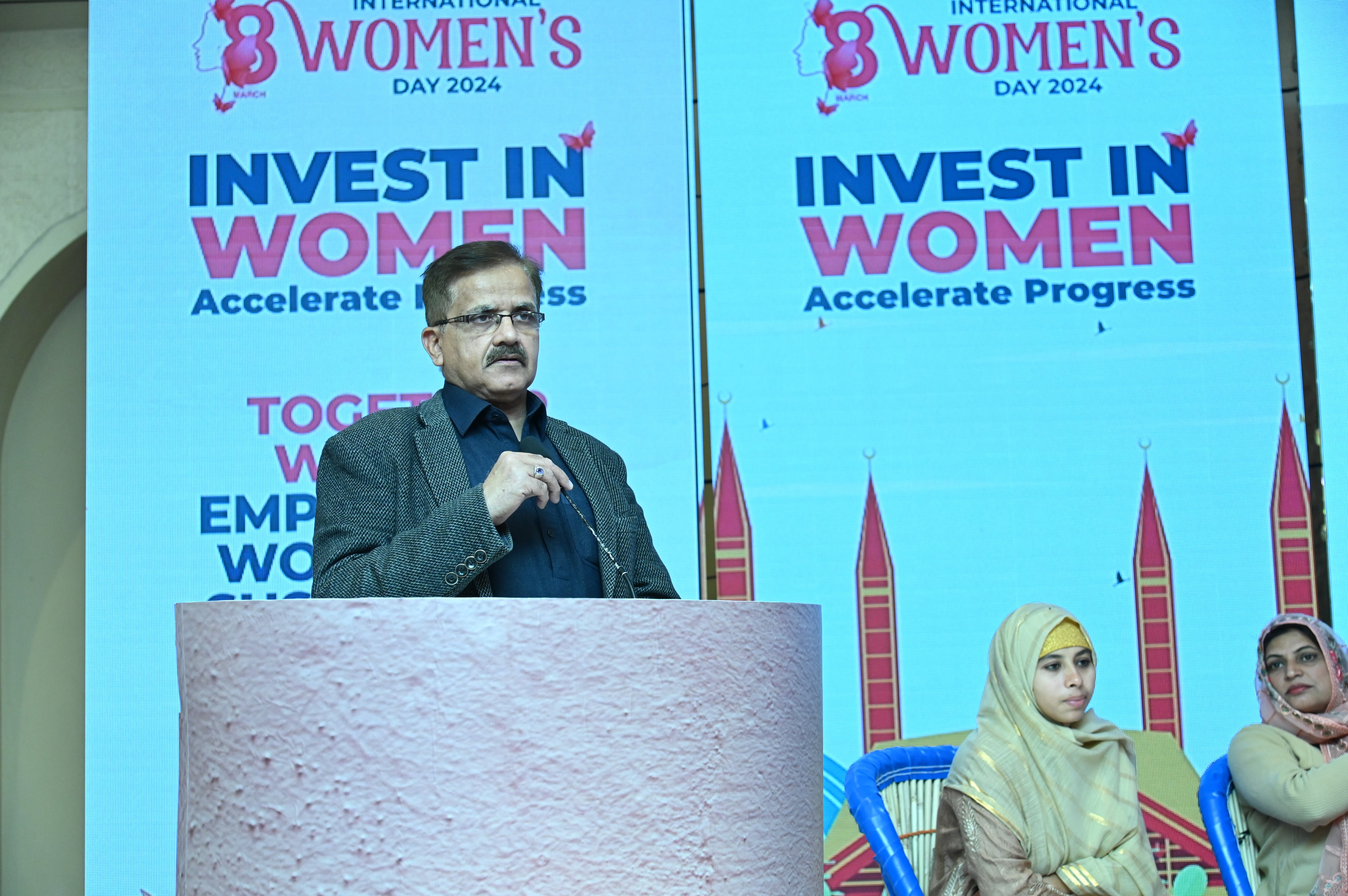 The chief guest highlighting the importance of the role of women in the progressive growth