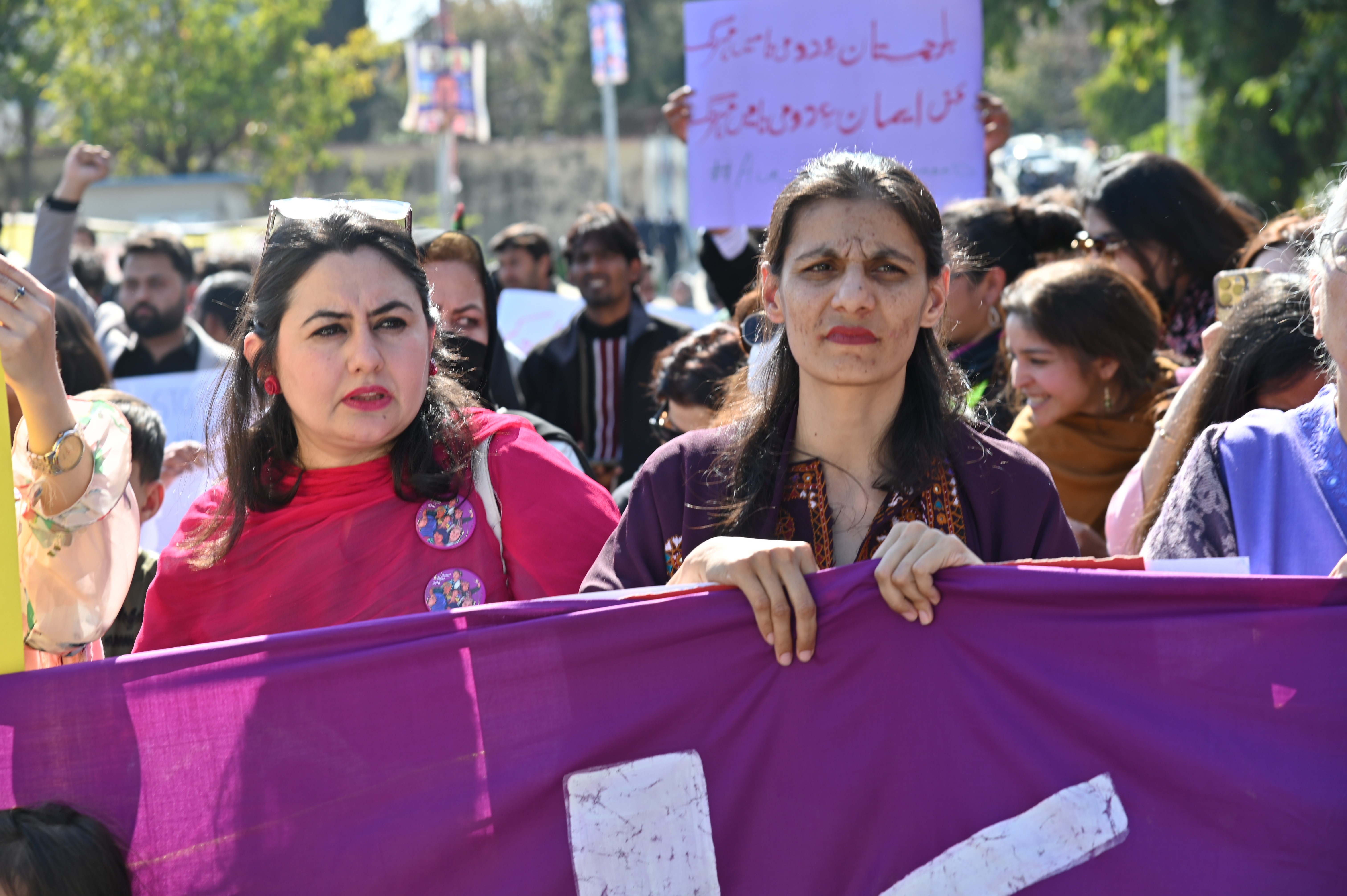 Women participating in the Aurat March