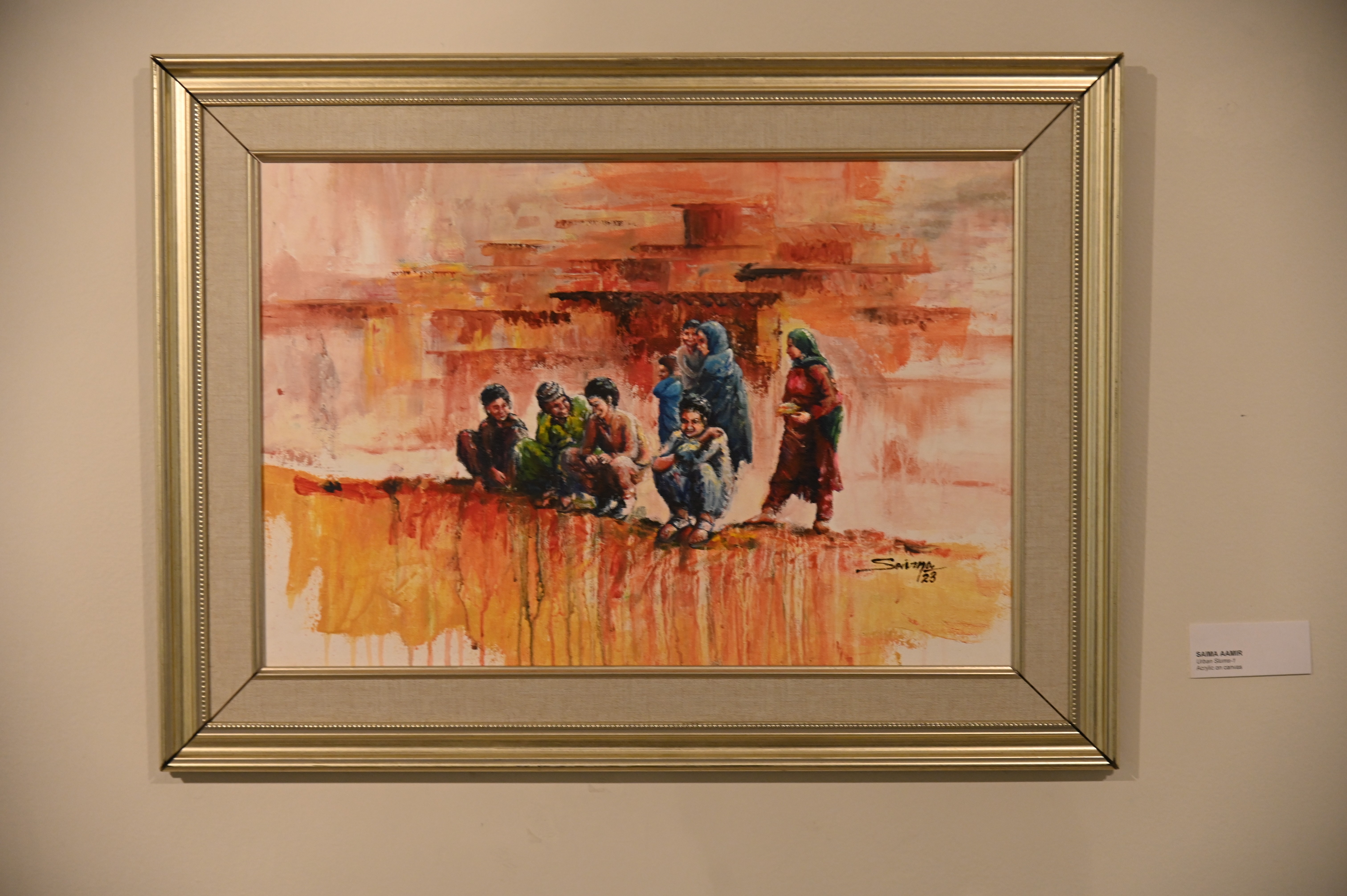 The painting showing the Urban Slum area
