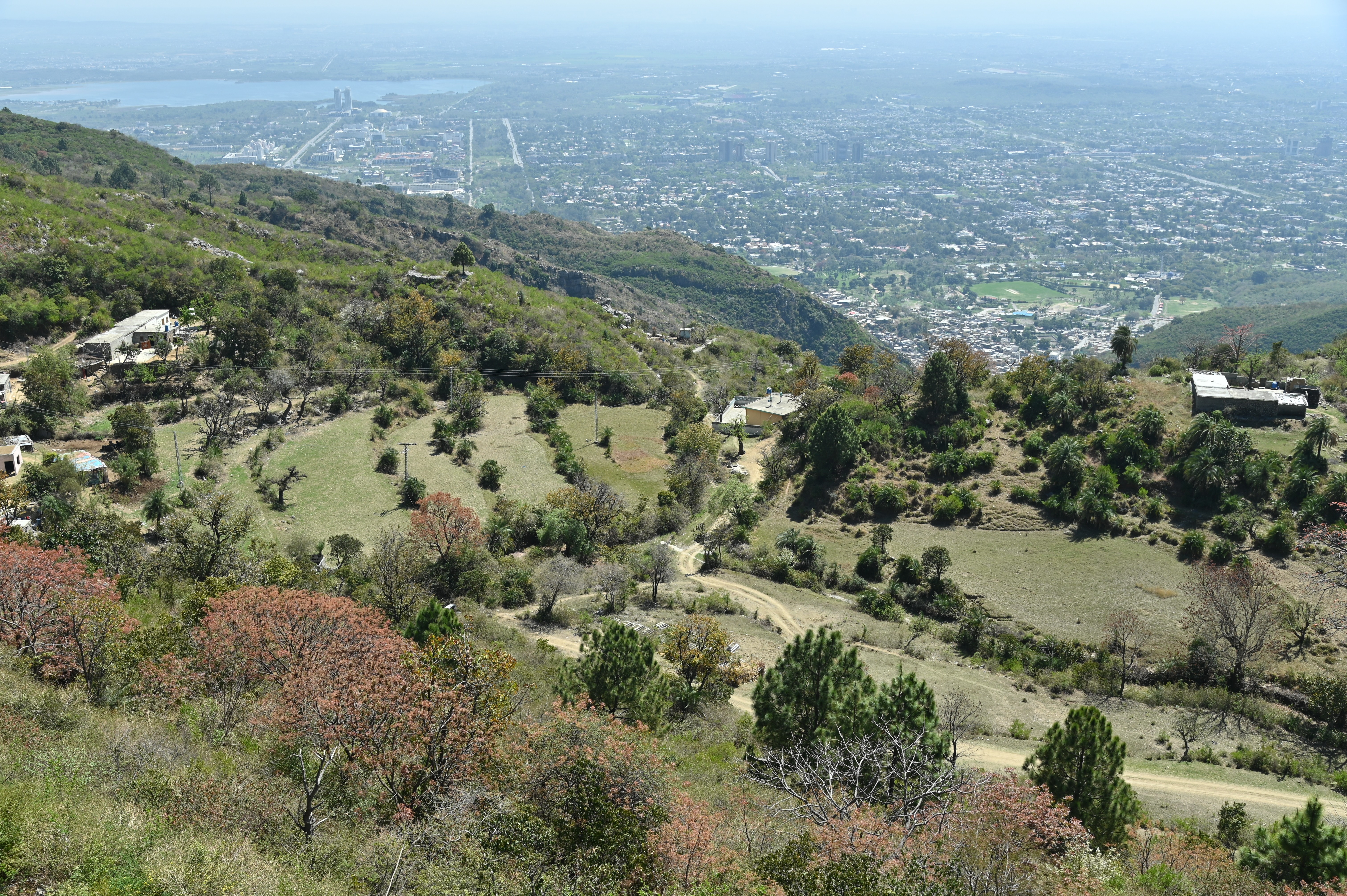 The aerial view of Islamabad City from Pir Sohawa