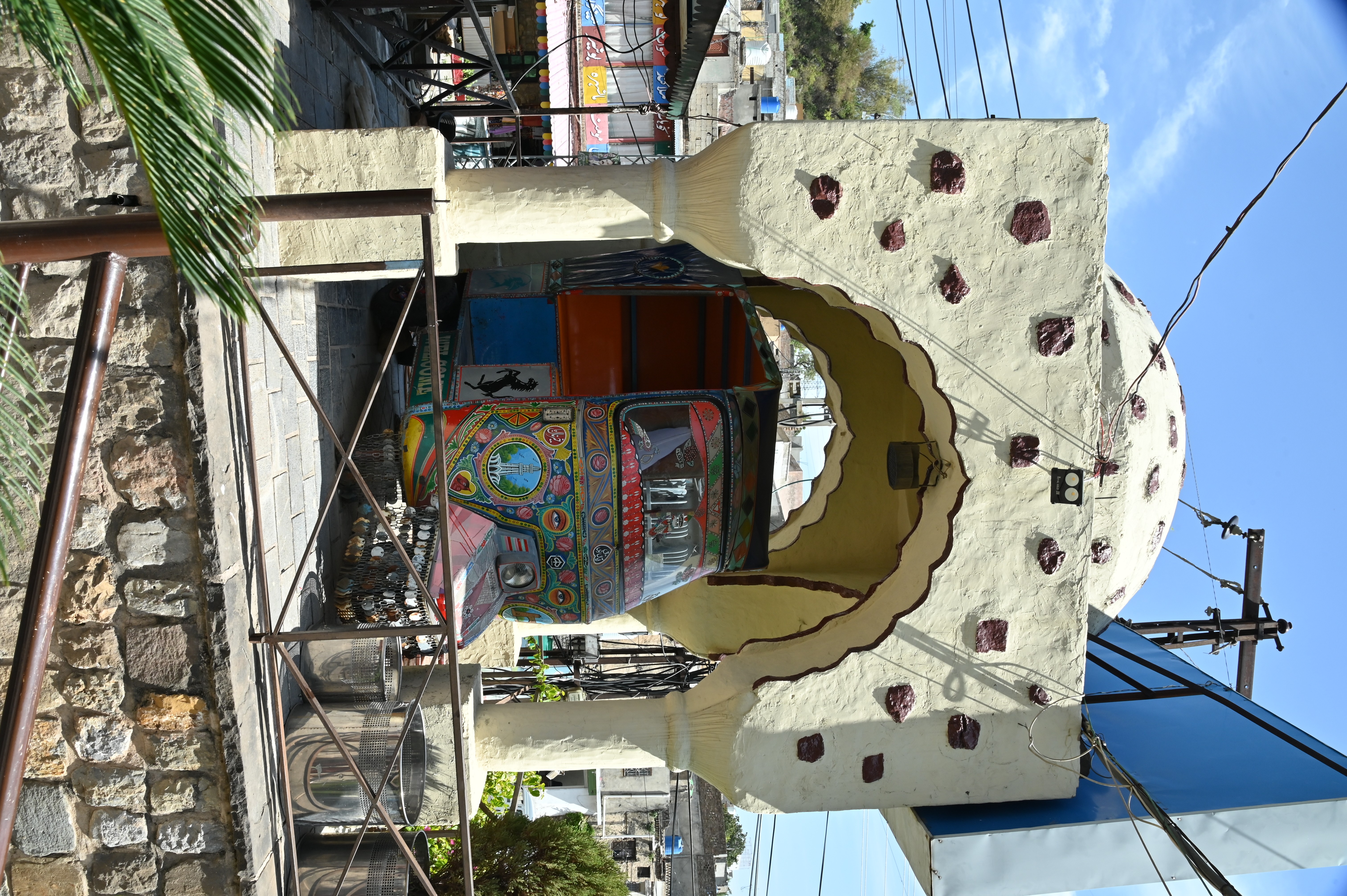 A symbolic rikshaw at the village