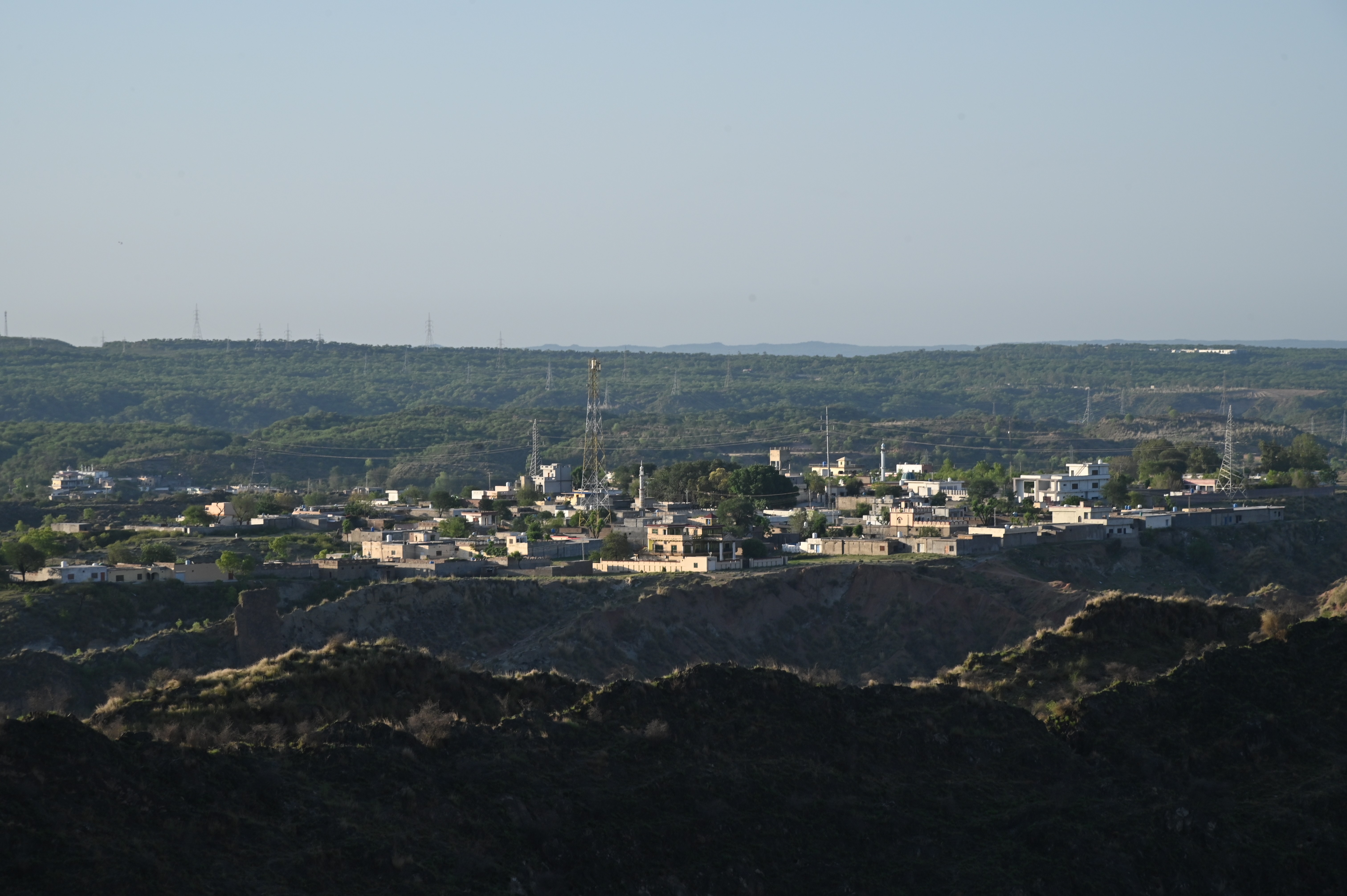 The residential area located in between the mountains