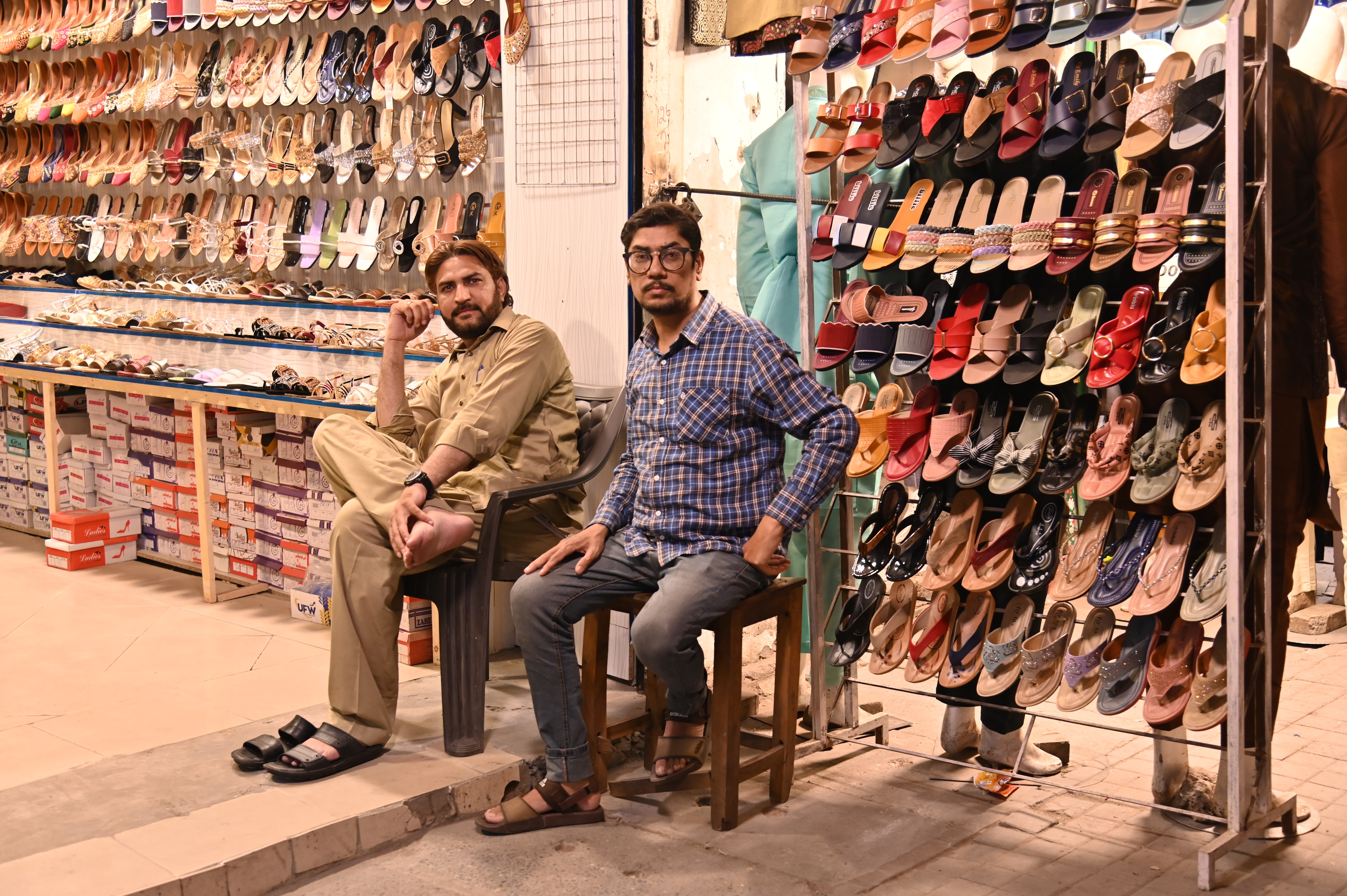 Men selling shoes