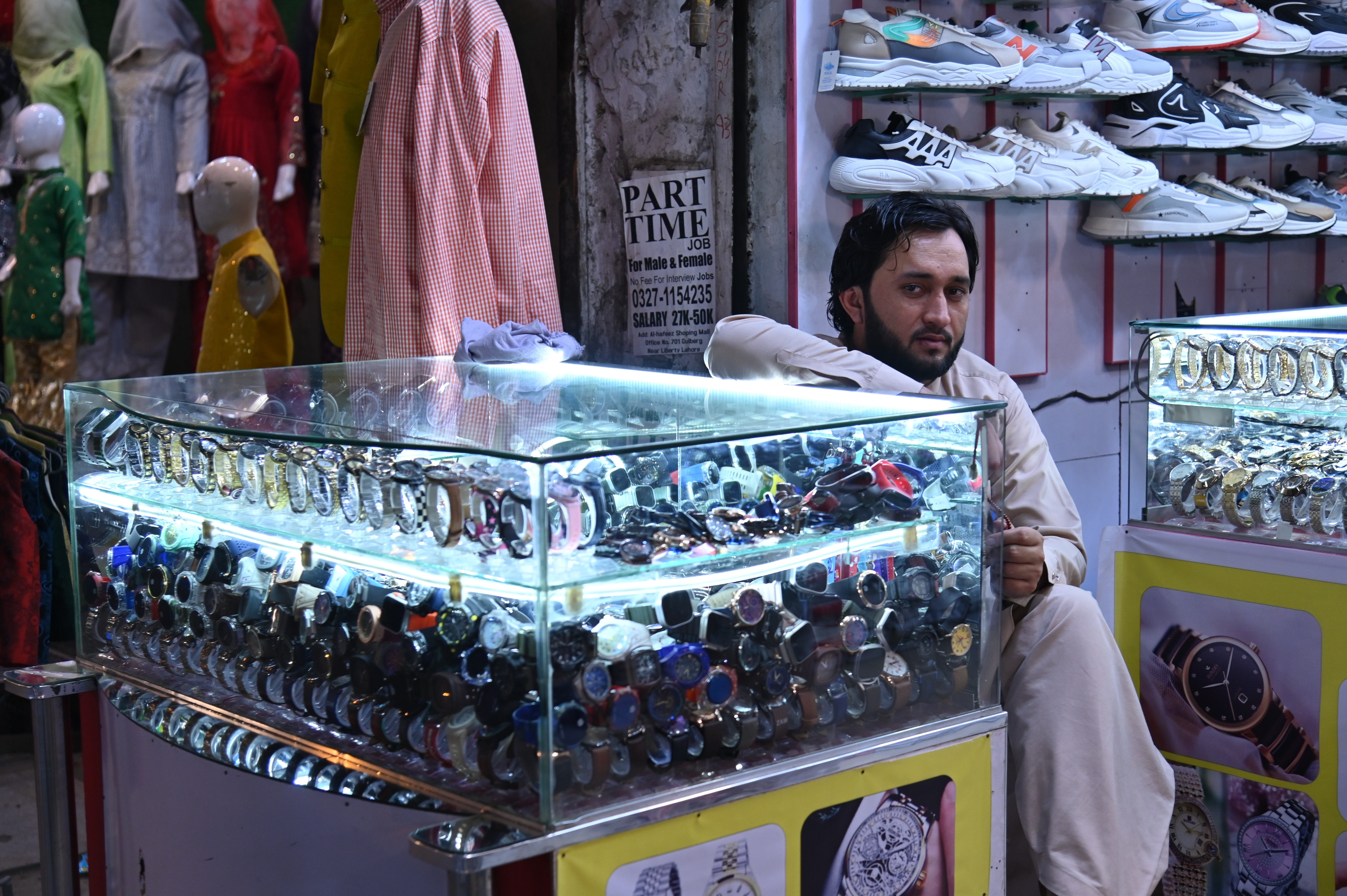 A man selling wrist watches