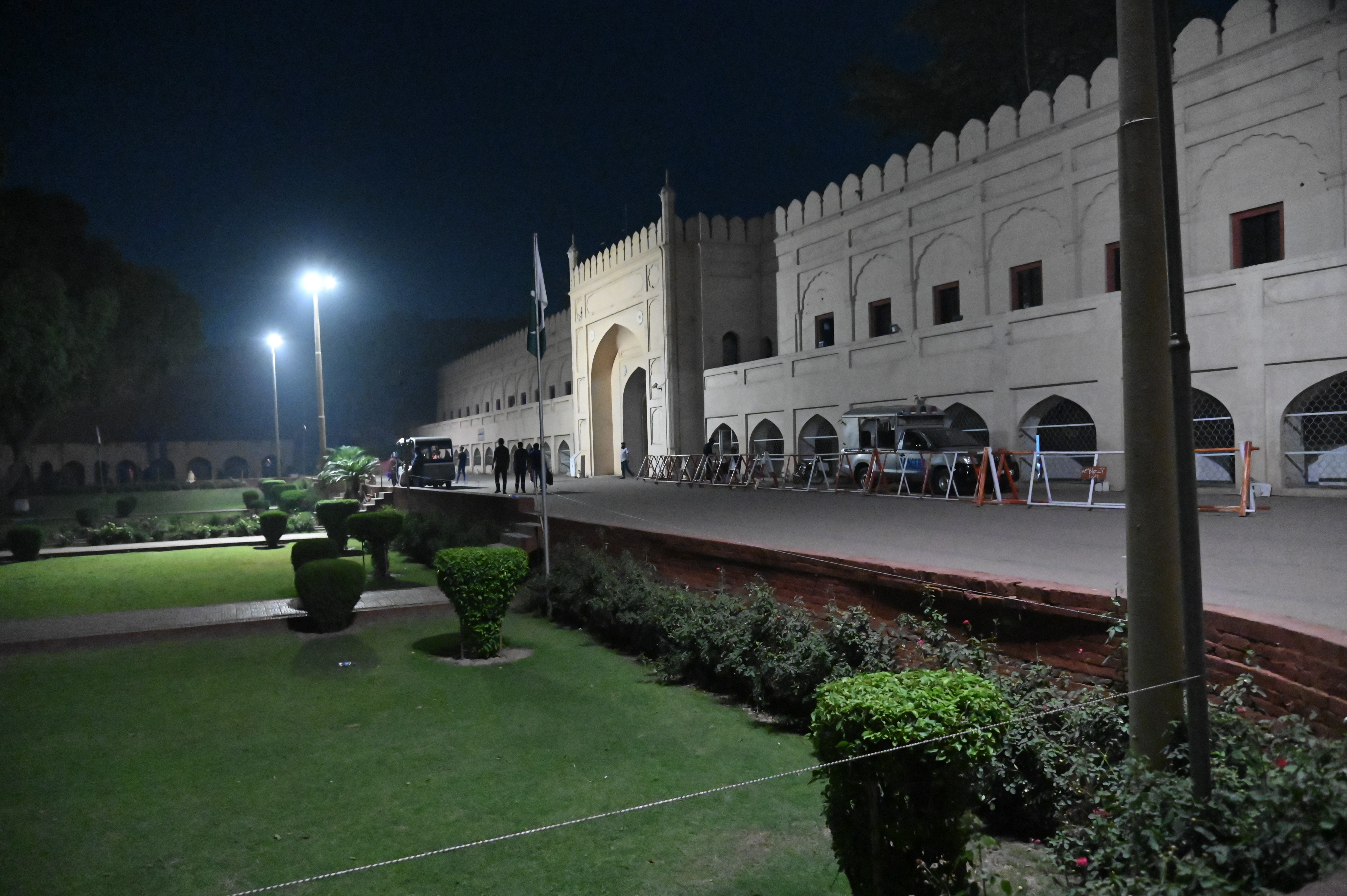 The beautiful night view of tomb of Allama Muhammad Iqbal