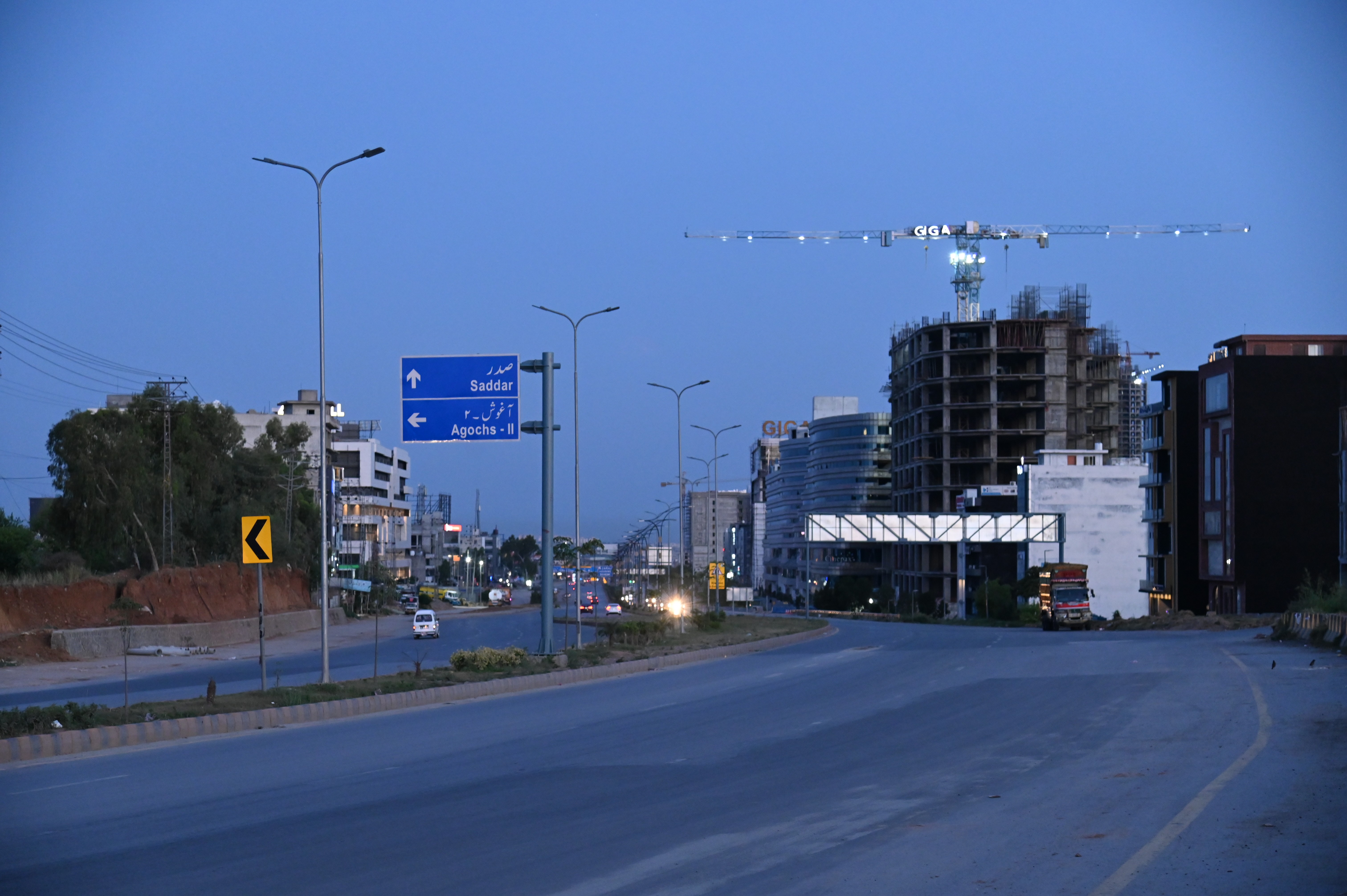 The under-construction buildings