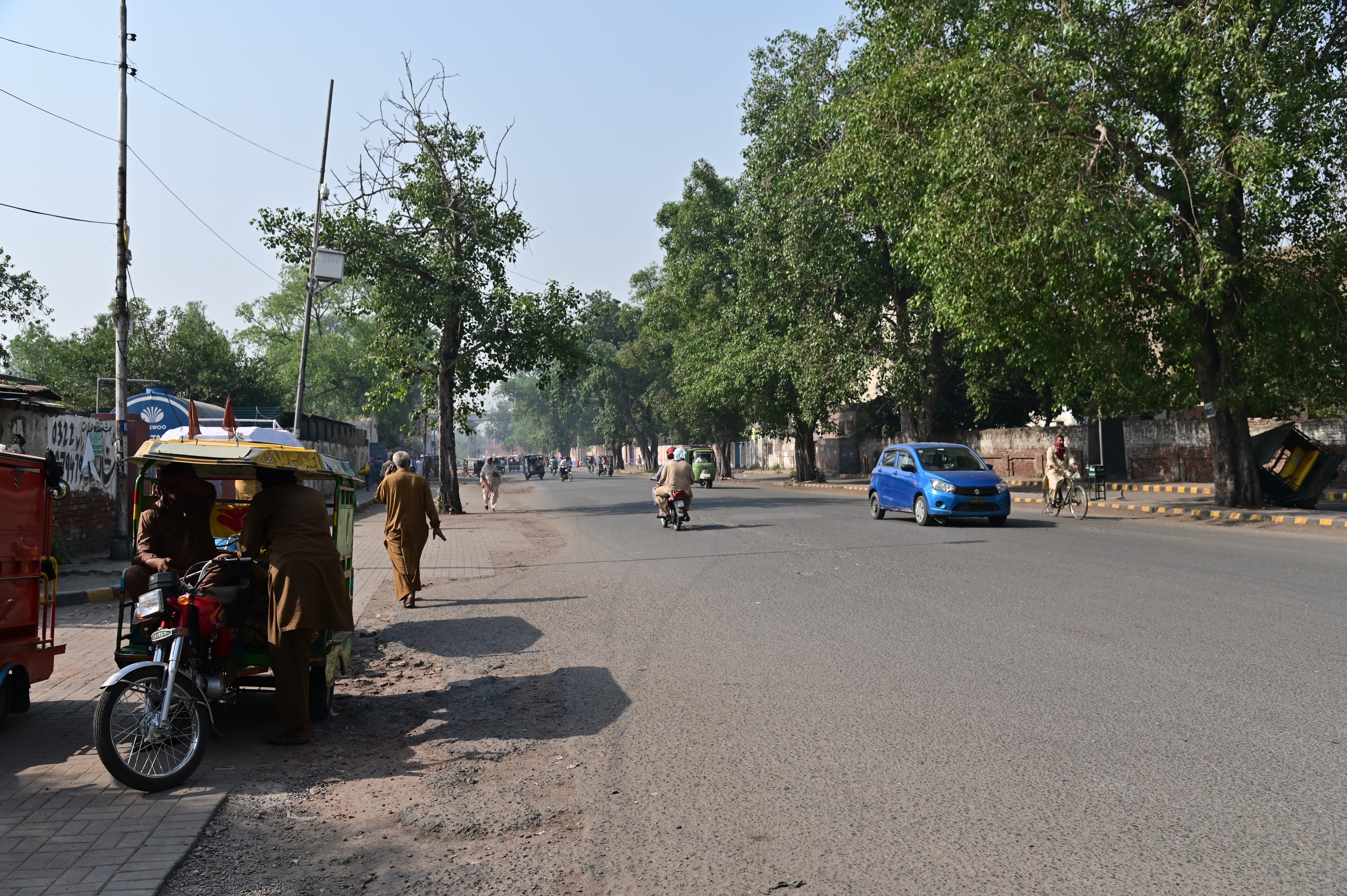 The vehicles on the road