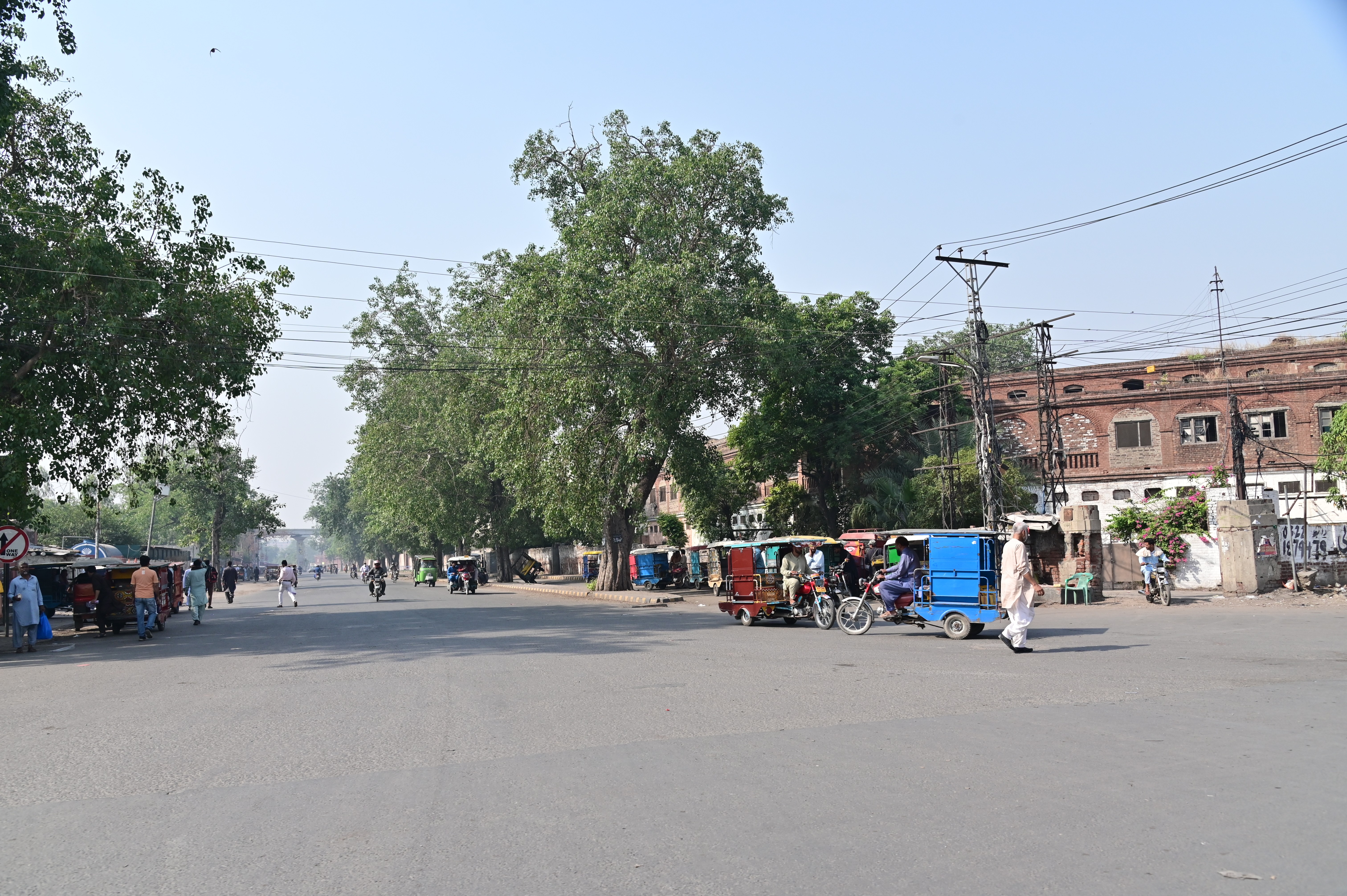 The qingchi stand outside Lahore Railway Station