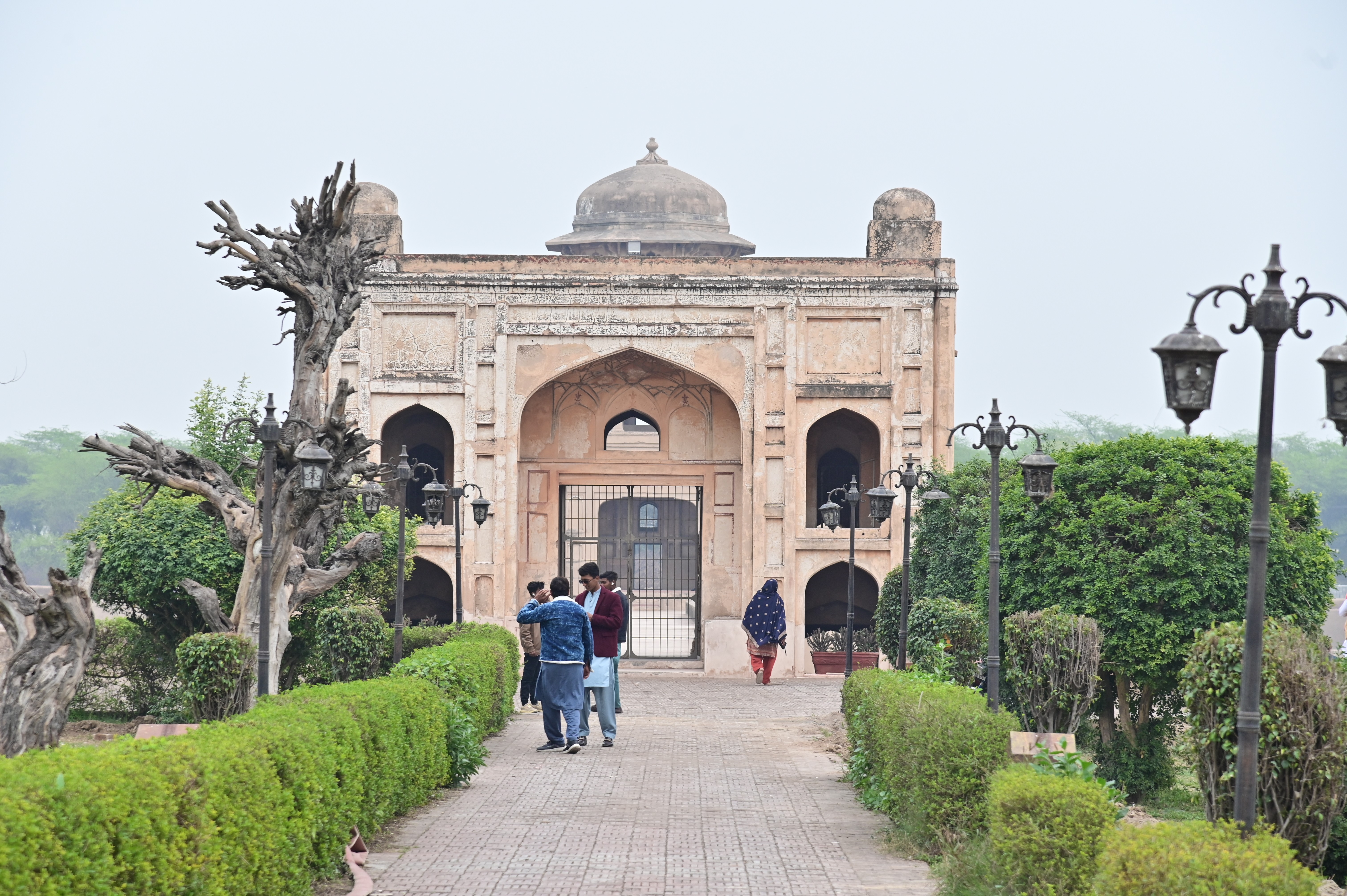 Visitors explore the historic Mughal-era tomb
