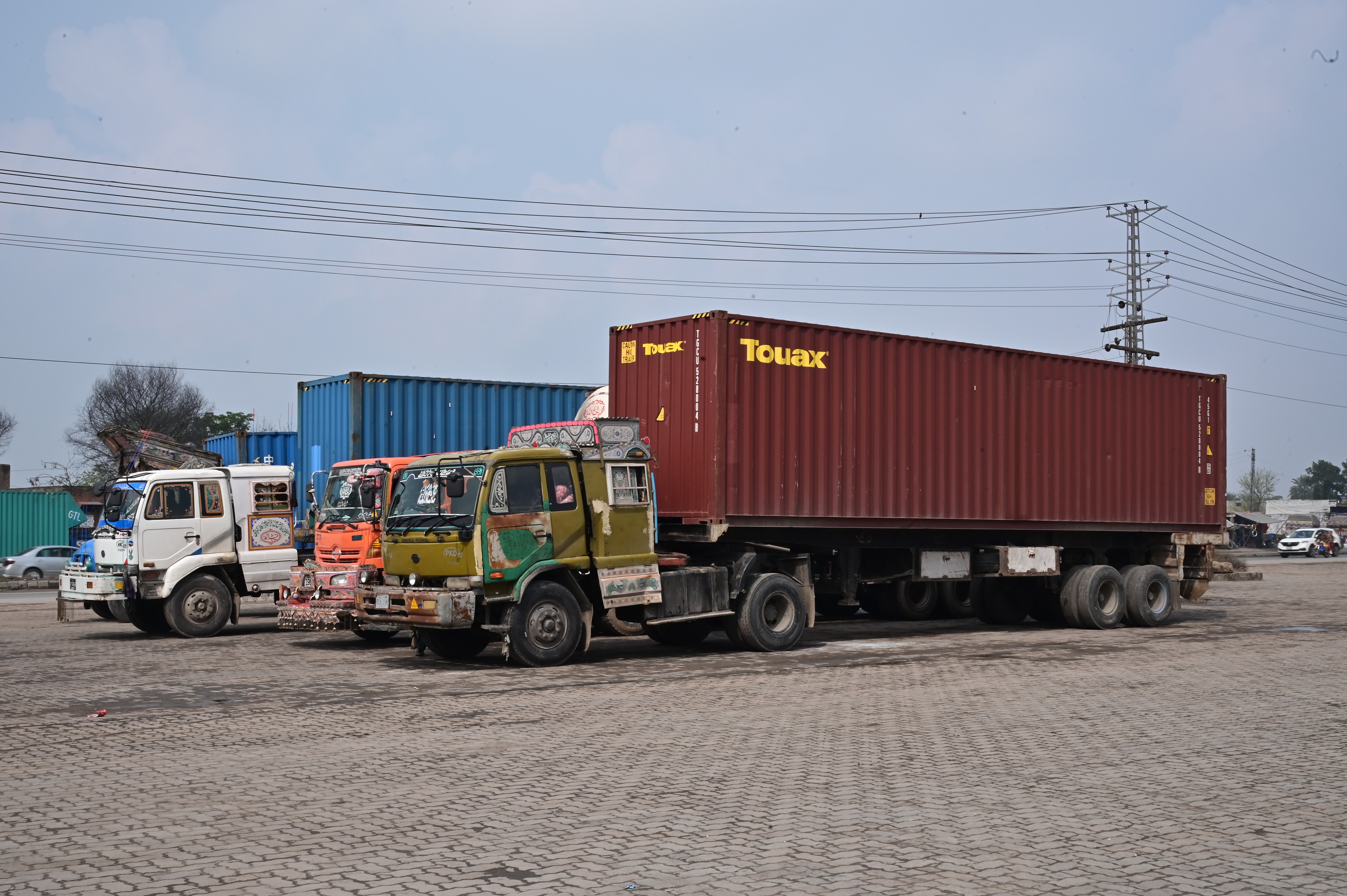 Trucks of cement factory